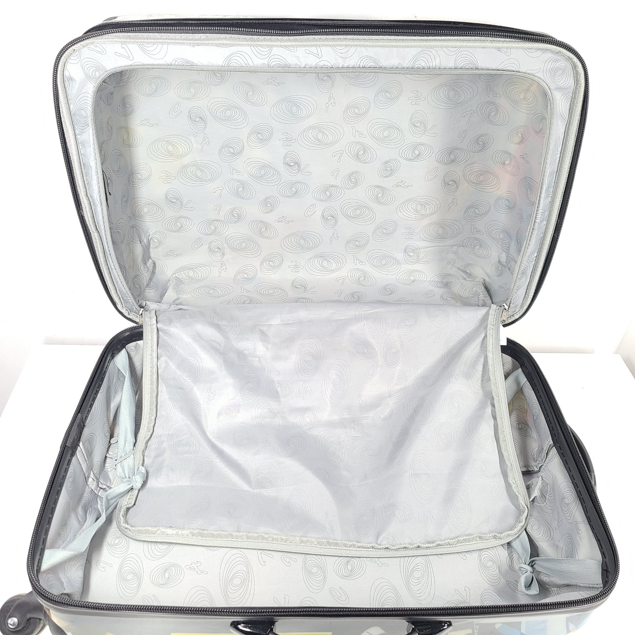 Atlantic 26" Luggage Hard Shell Spinner Retro Travel Sticker Print Expandable