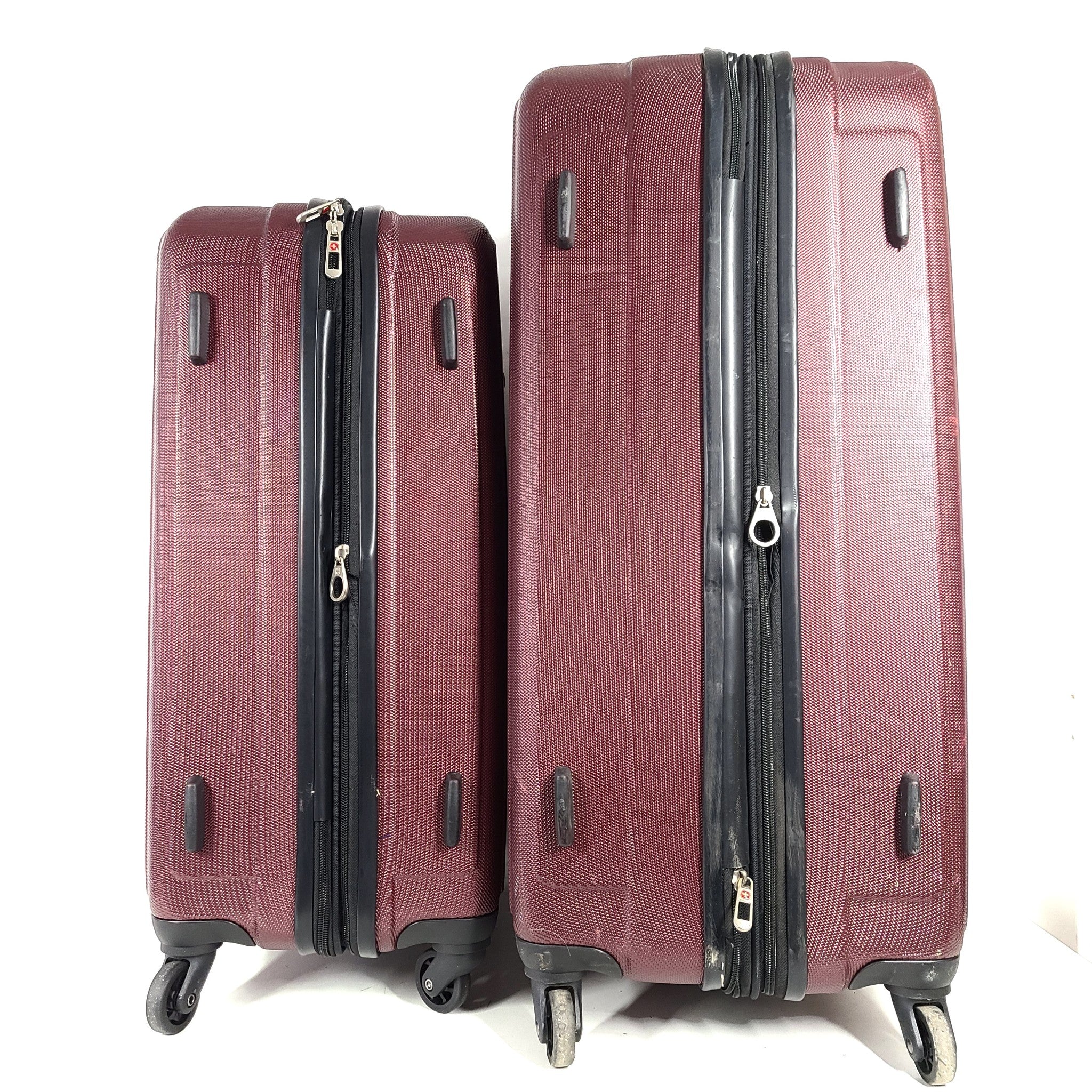 Swiss Alps 2-Piece Expandable Hardside Spinner Luggage Suitcase Set Red 28" 24"