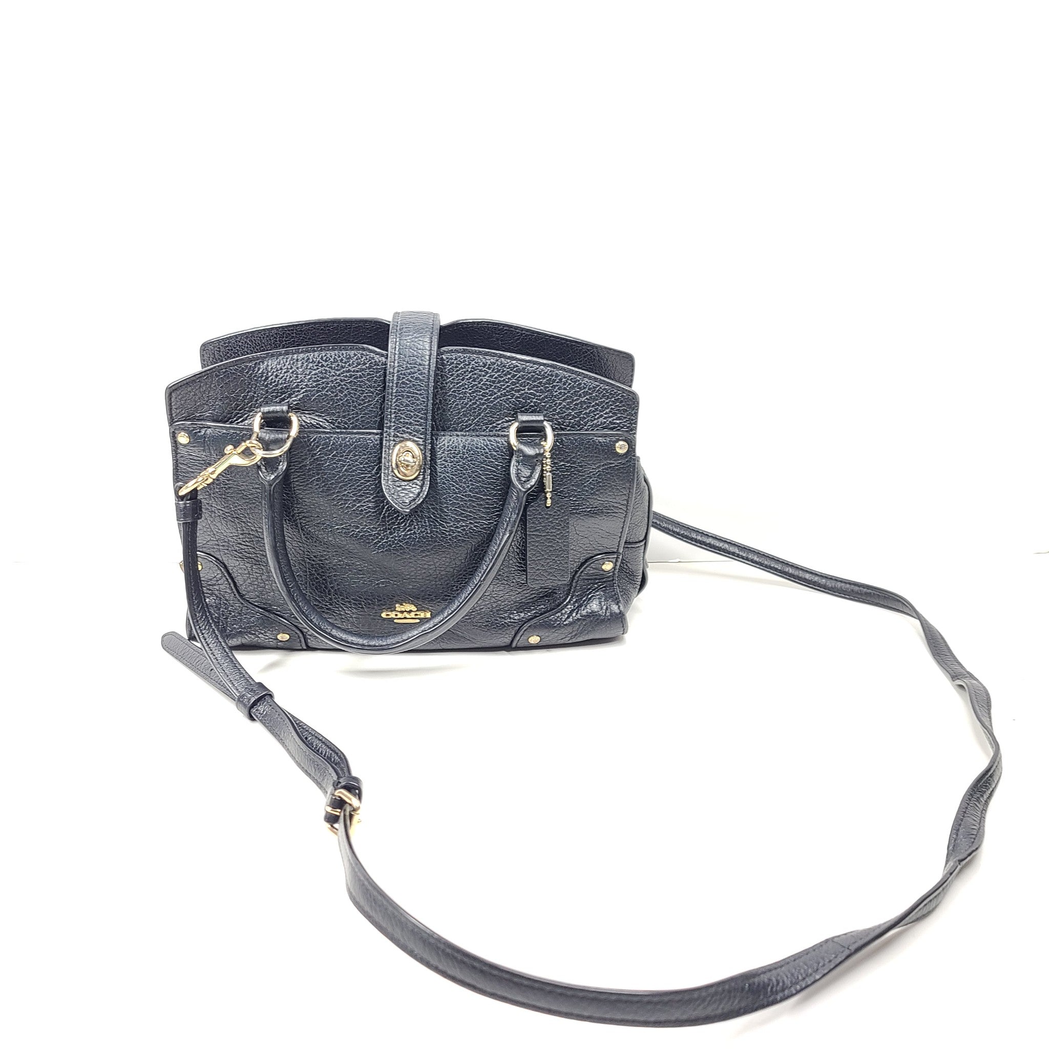 Coach Mercer Satchel Crossbody Strap Leather Handbag 37779 Black