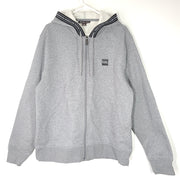 Michael Kors Men's Full Zip Hoodie Jacket Logo Tape Ash Melange Gray Sz XL NWT