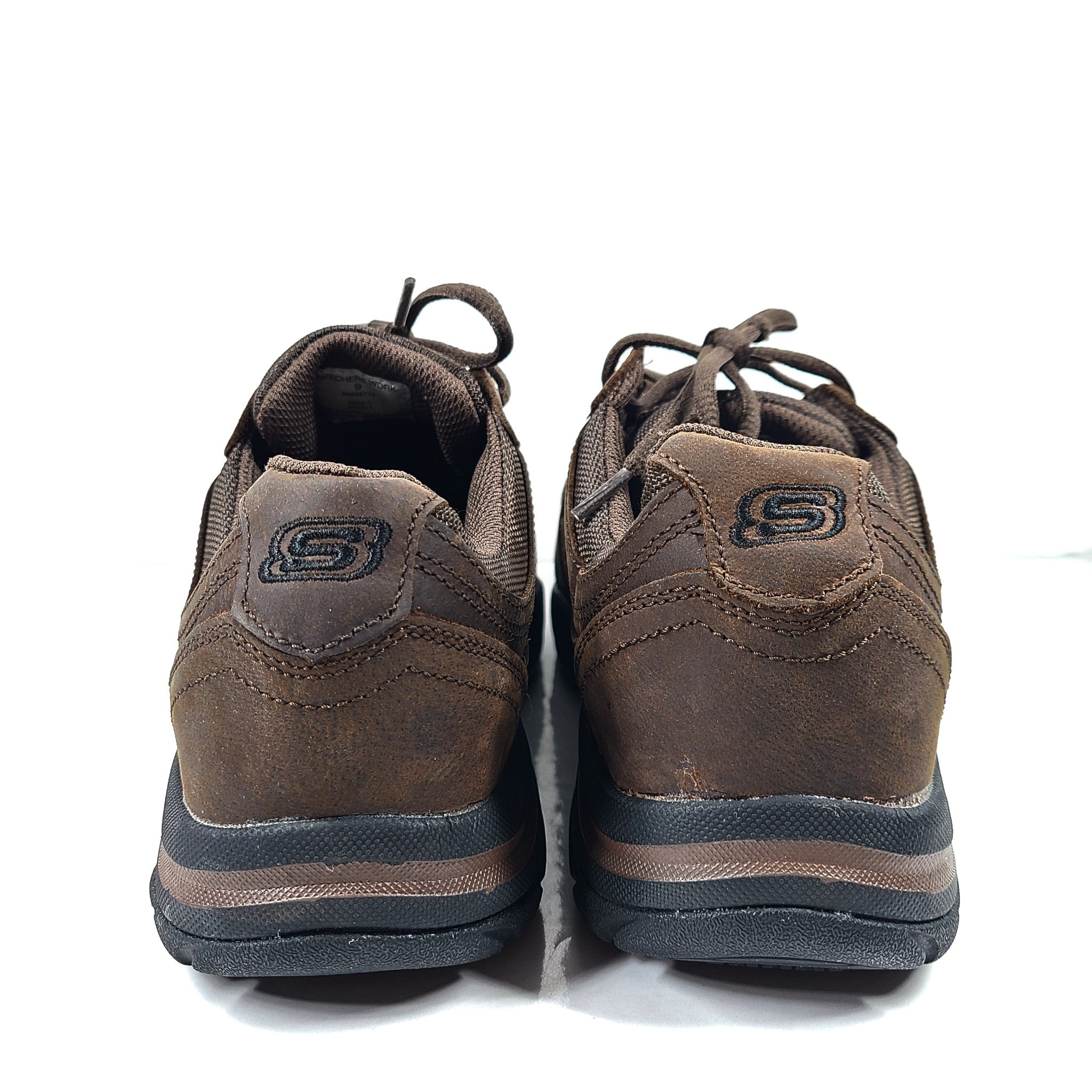 Skechers Steel Toe Lace Up Work Shoes Composite Plate Slip Resistant Brown Sz 9