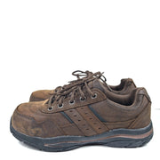 Skechers Steel Toe Lace Up Work Shoes Composite Plate Slip Resistant Brown Sz 9