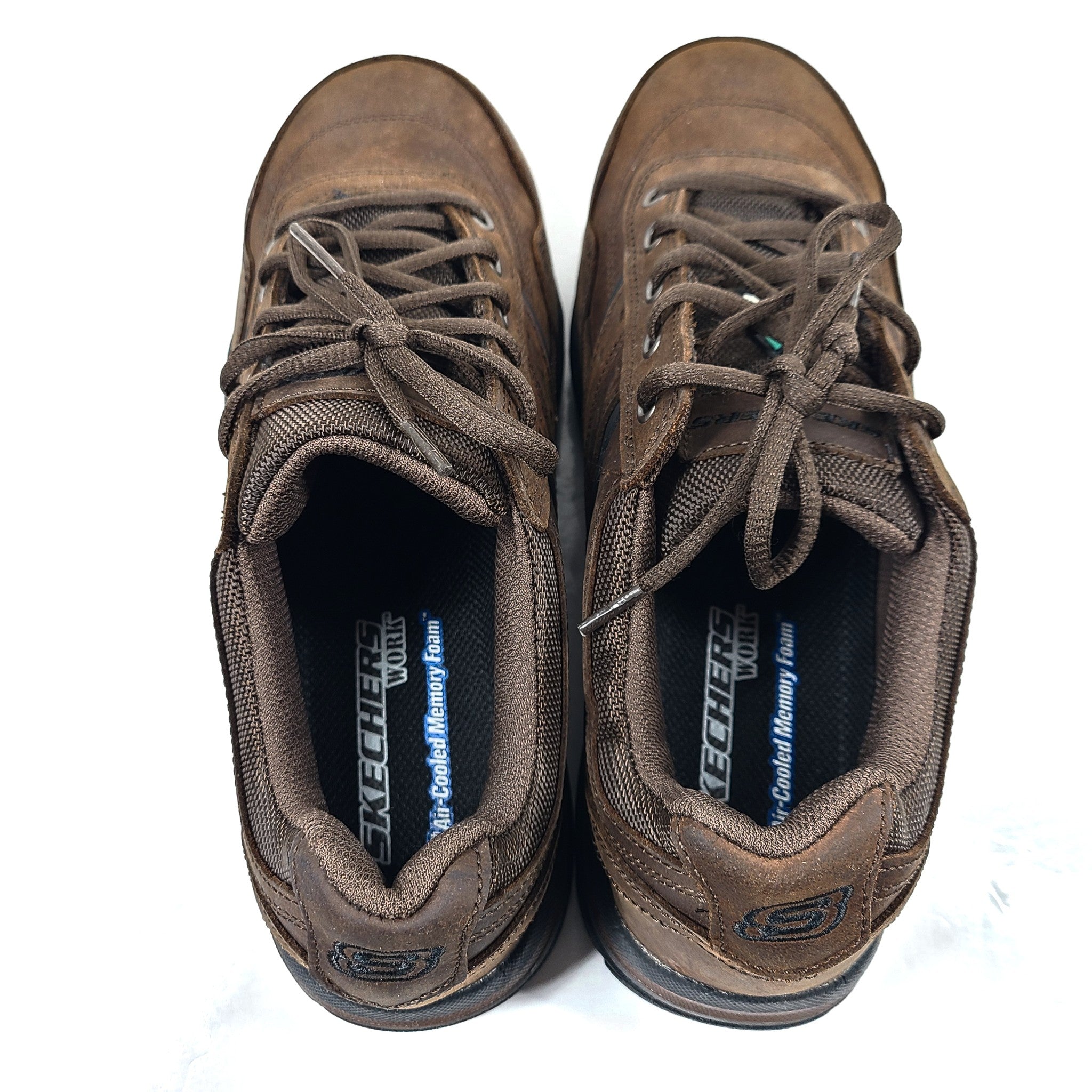 Skechers Steel Toe Lace Up Work Shoes Composite Plate Slip Resistant Brown Sz 9