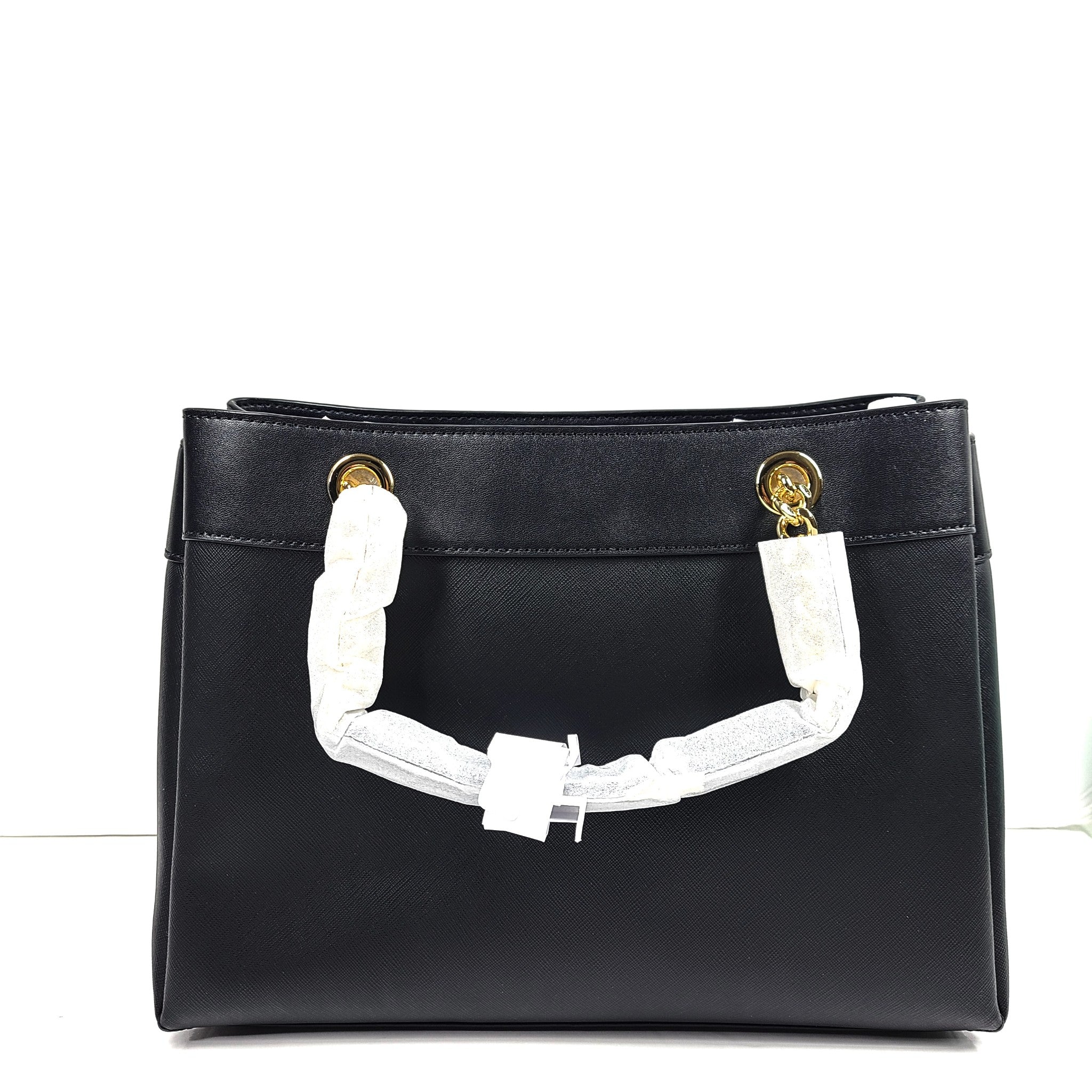 Michael Kors Lori Medium Satchel Bag Crossbody Strap Coated Canvas Black
