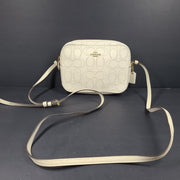 Coach Mini Jamie Camera Bag Leather Perforated Logo Crossbody White