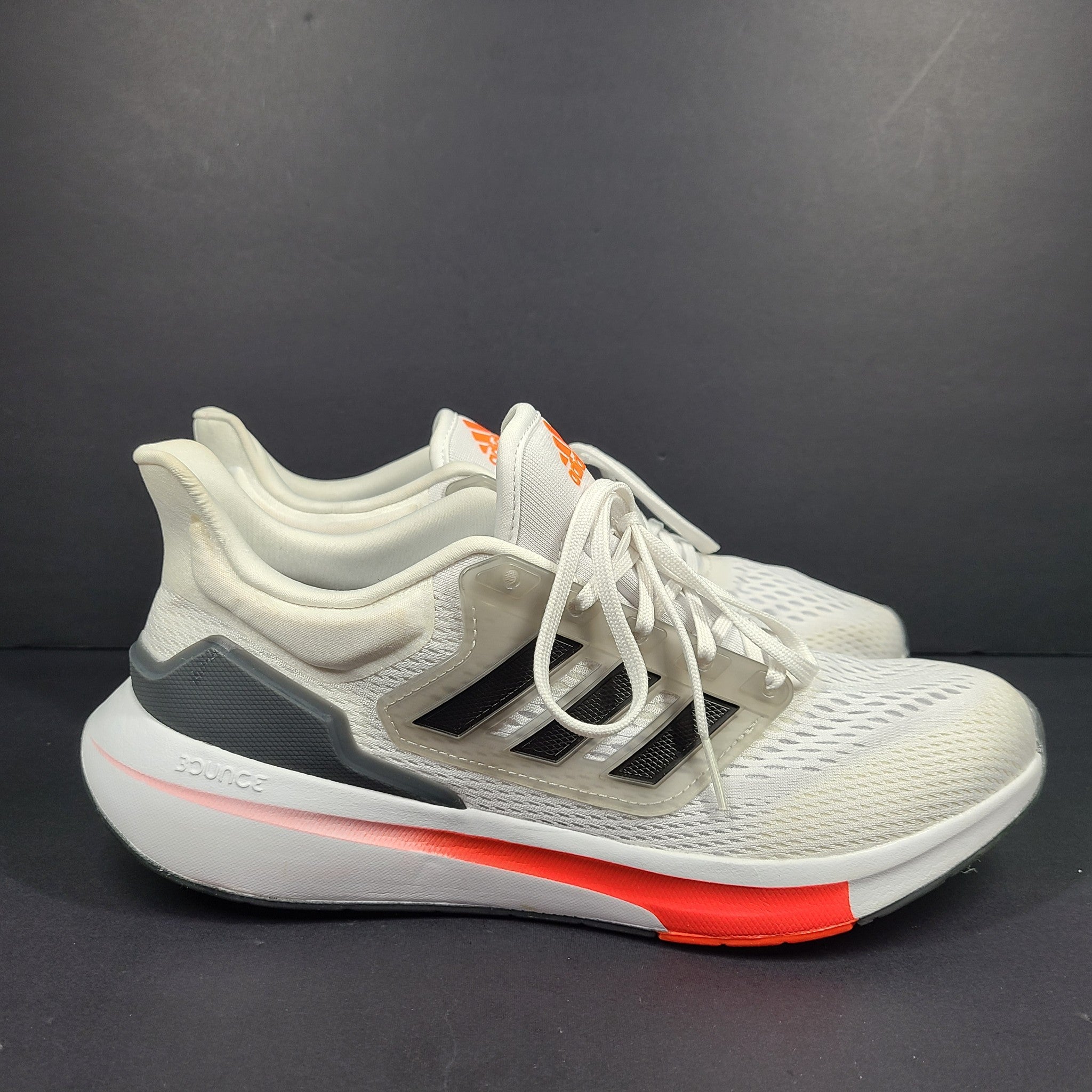 Adidas Men's EQ21 Run Sneakers H00511 White/Black/Solar Red Sz 10