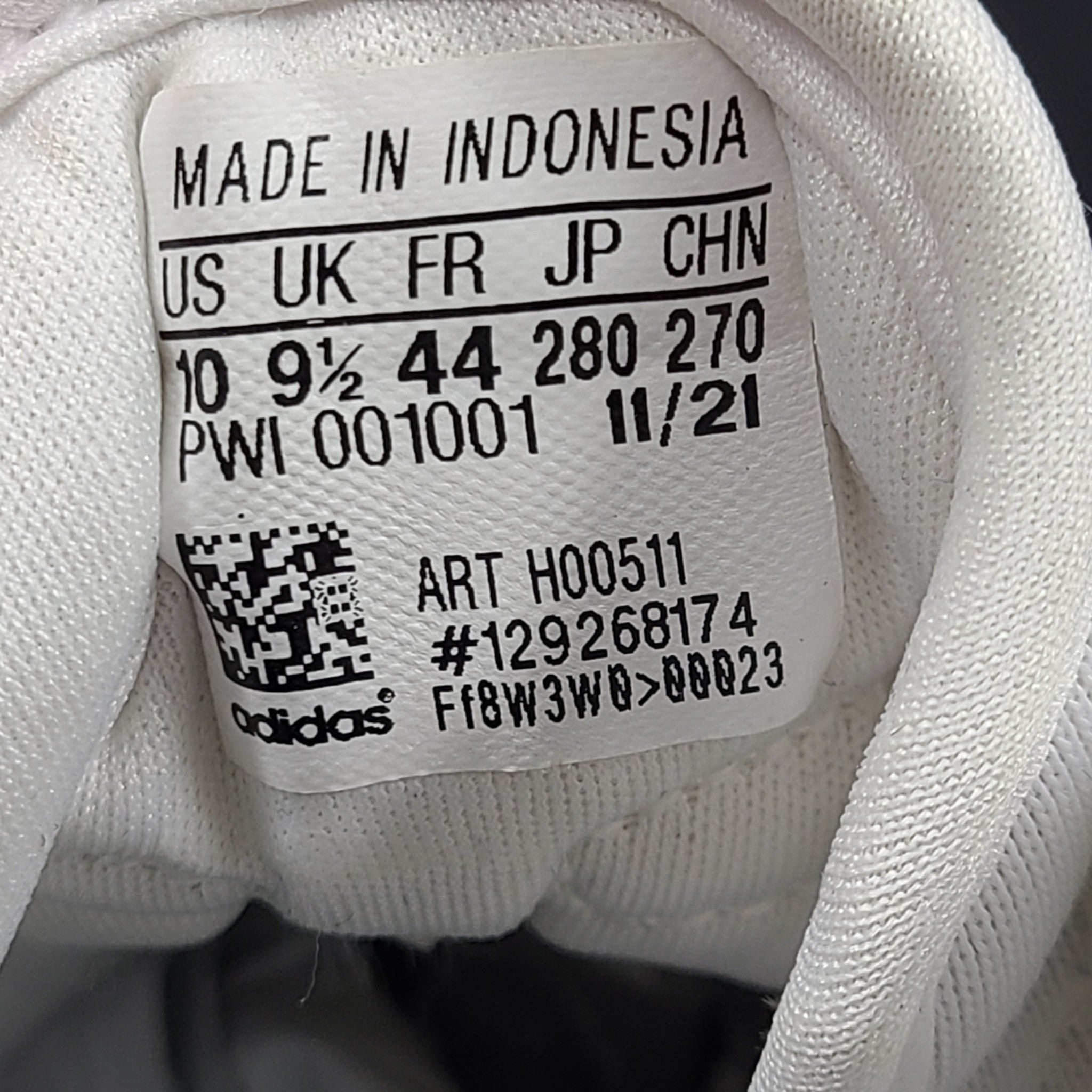 Adidas Men's EQ21 Run Sneakers H00511 White/Black/Solar Red Sz 10