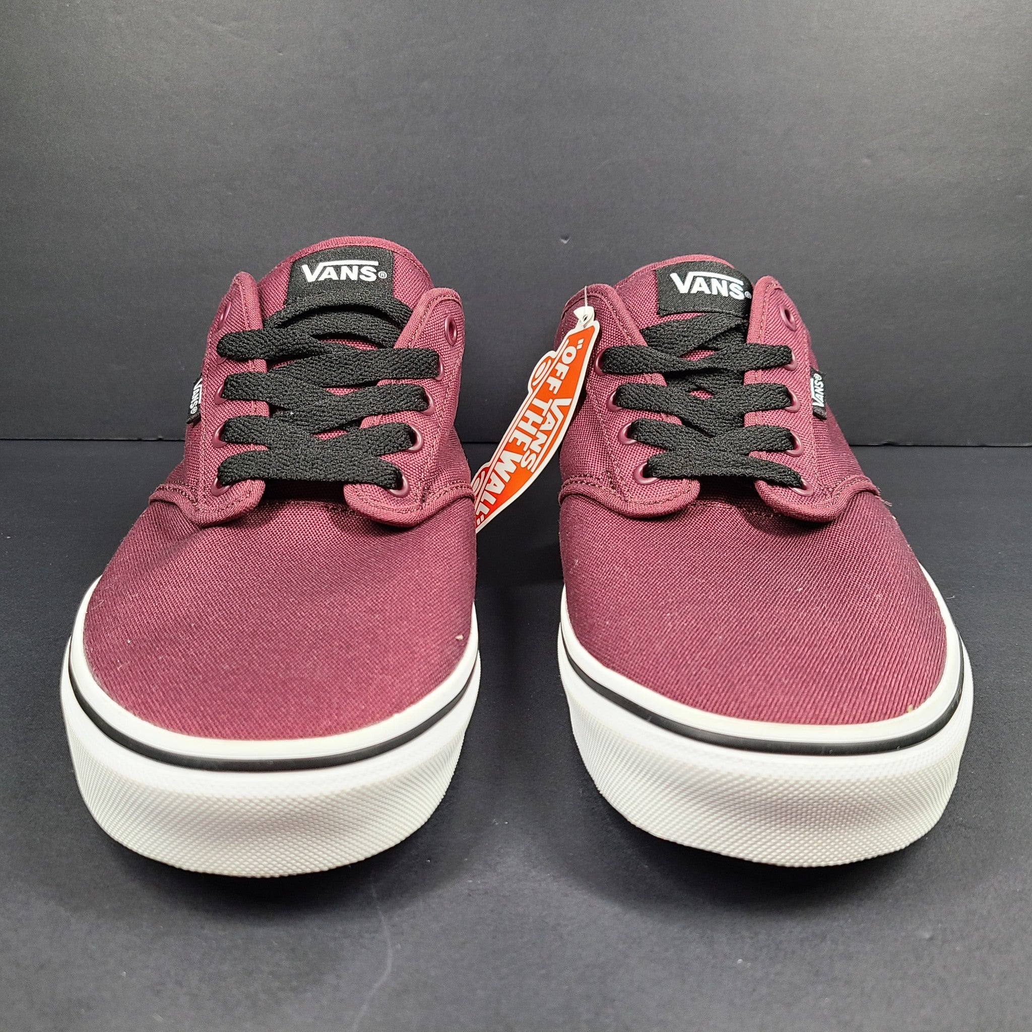 Vans Men's Low Top Skater Shoe Lace-Up Sneakers Burgundy Maroon Sz 13