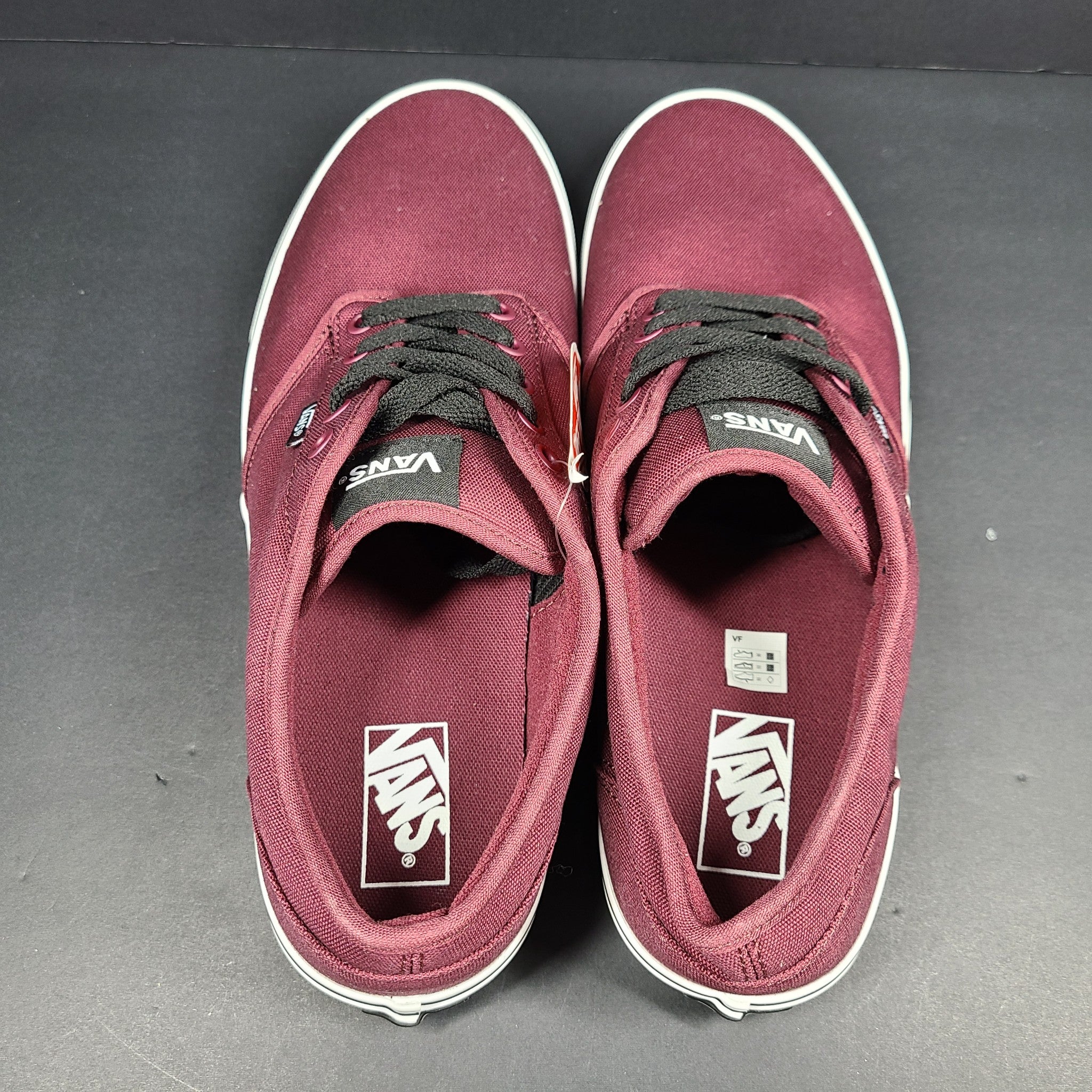 Vans Men's Low Top Skater Shoe Lace-Up Sneakers Burgundy Maroon Sz 13