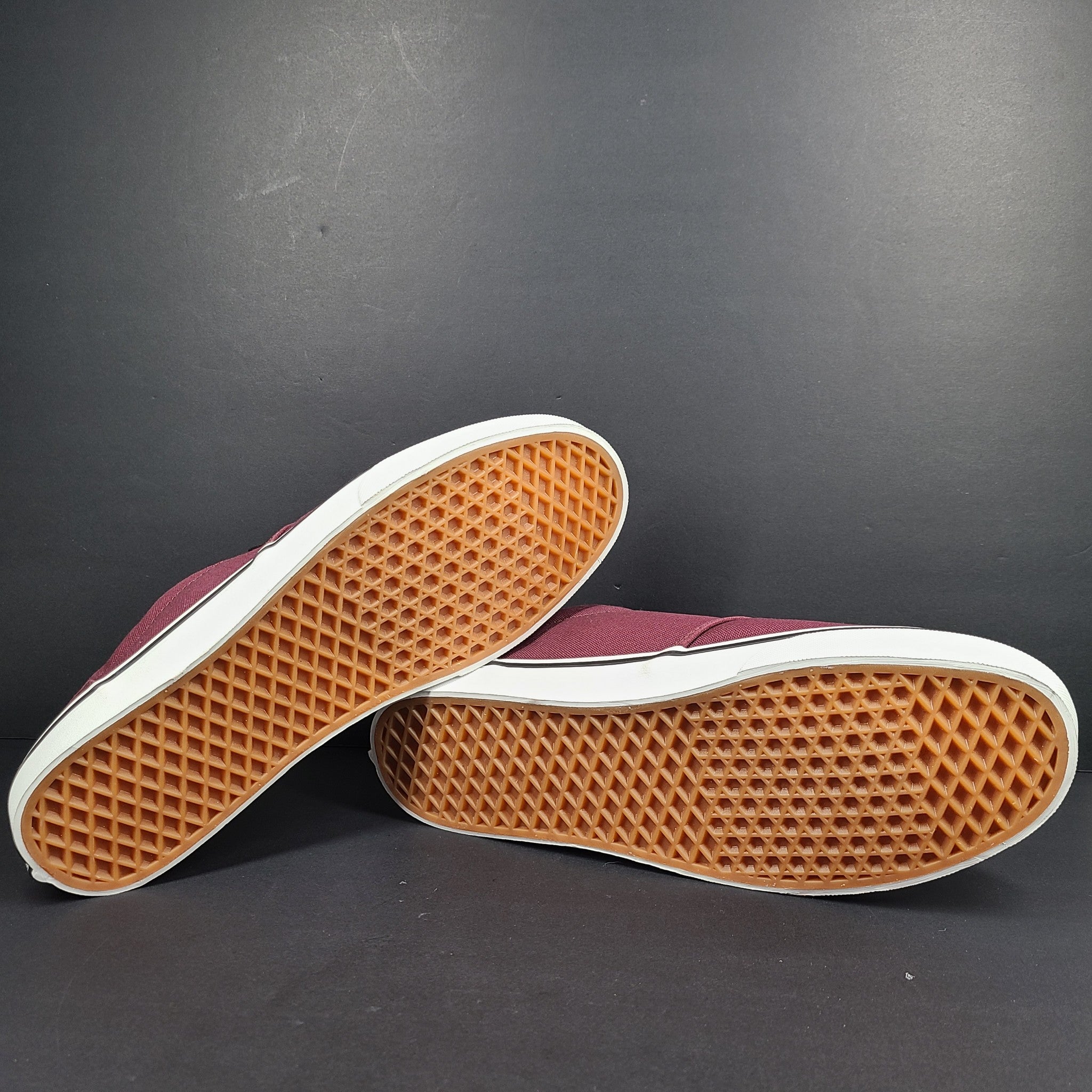 Vans Men's Low Top Skater Shoe Lace-Up Sneakers Burgundy Maroon Sz 13