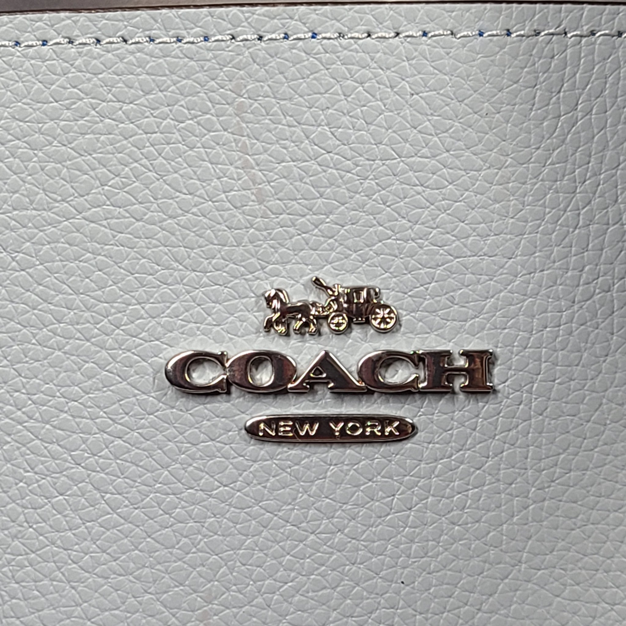 Coach Tatum Carryall Leather Crossbody Bag Handbag C4078 Powder Blue NEW Read