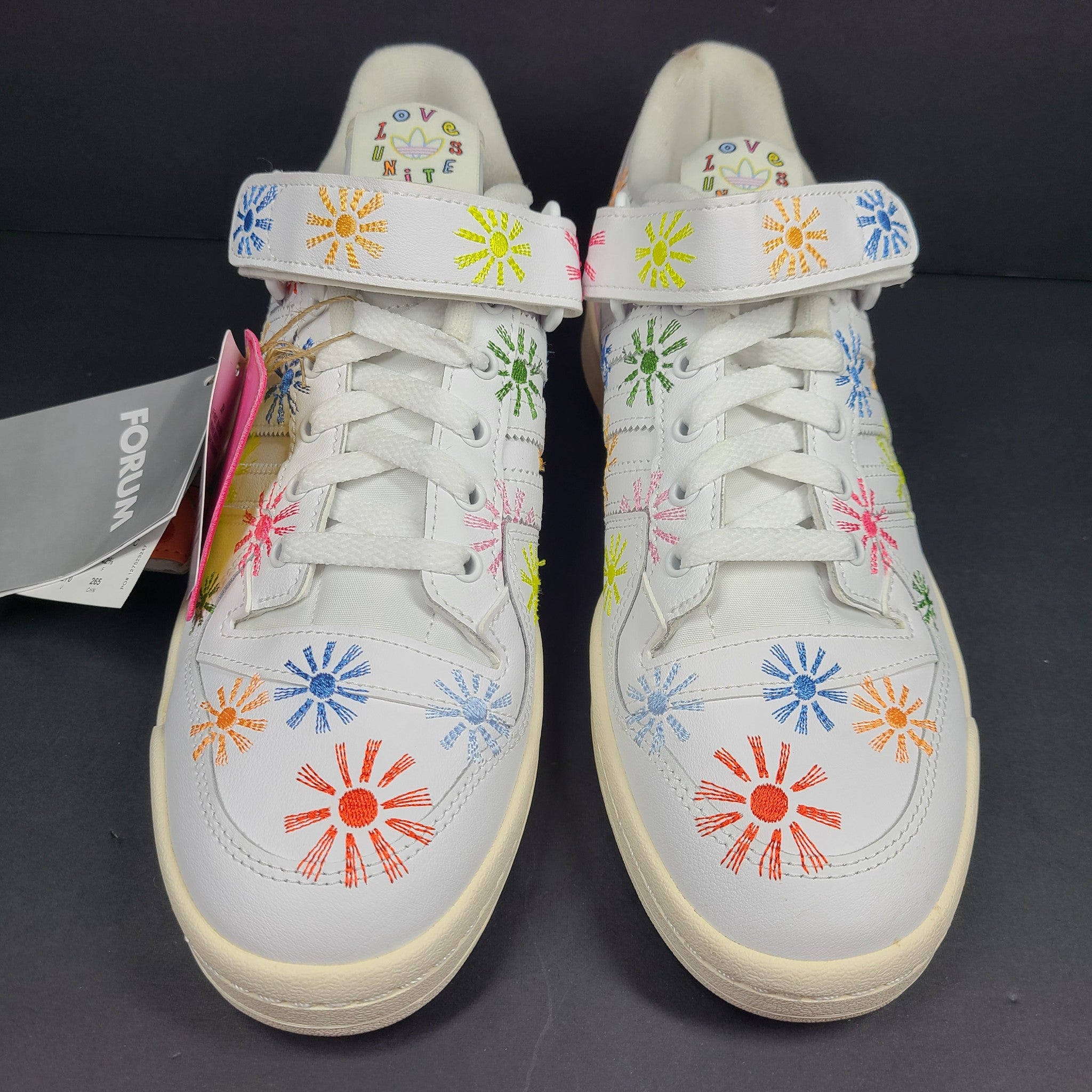 Adidas Men's Forum Low Love Unites Pride Sneakers GW2416 Cloud White Sz 9