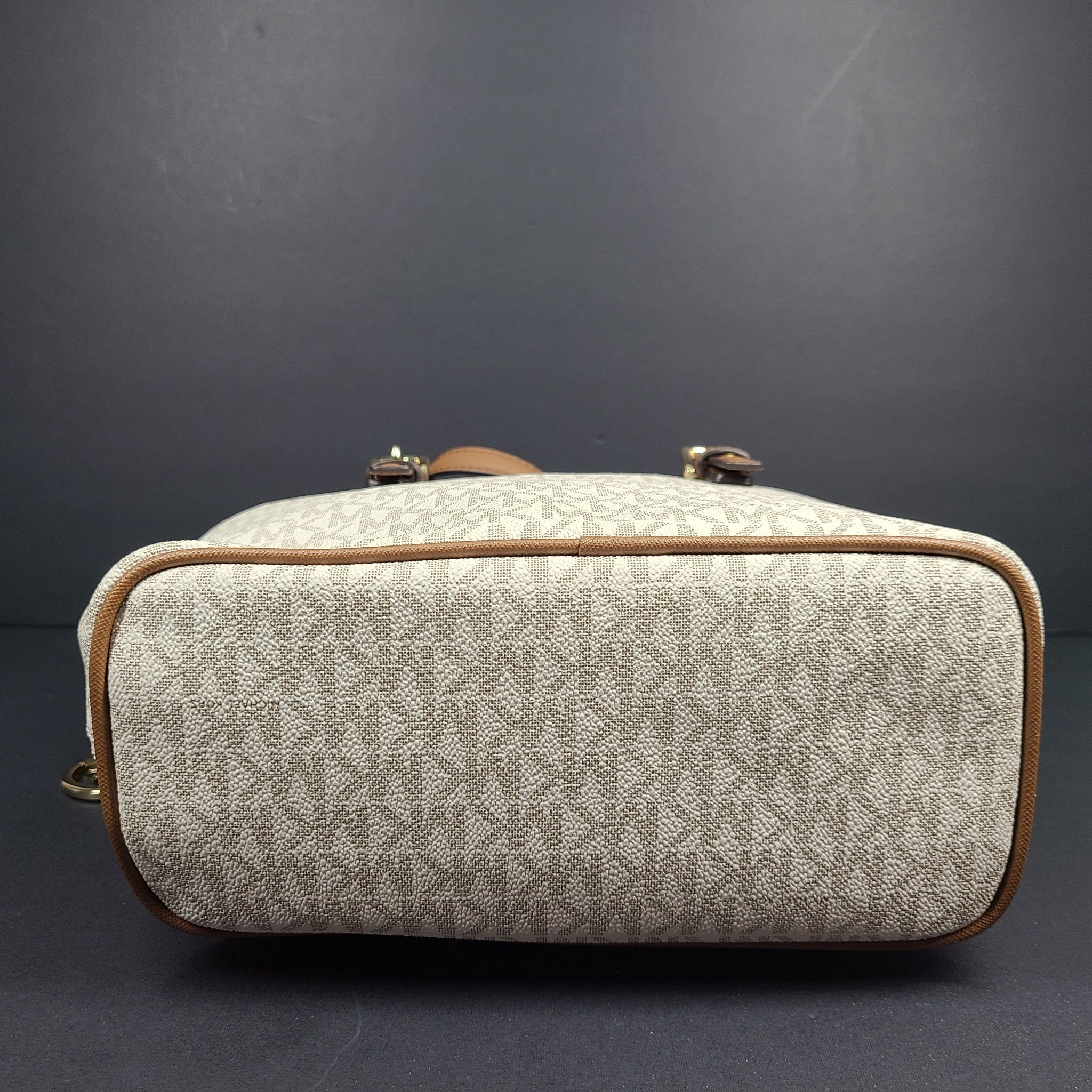 Michael Kors Jet Set Travel Extra-Small Logo Top-Zip Tote Crossbody Bag Beige