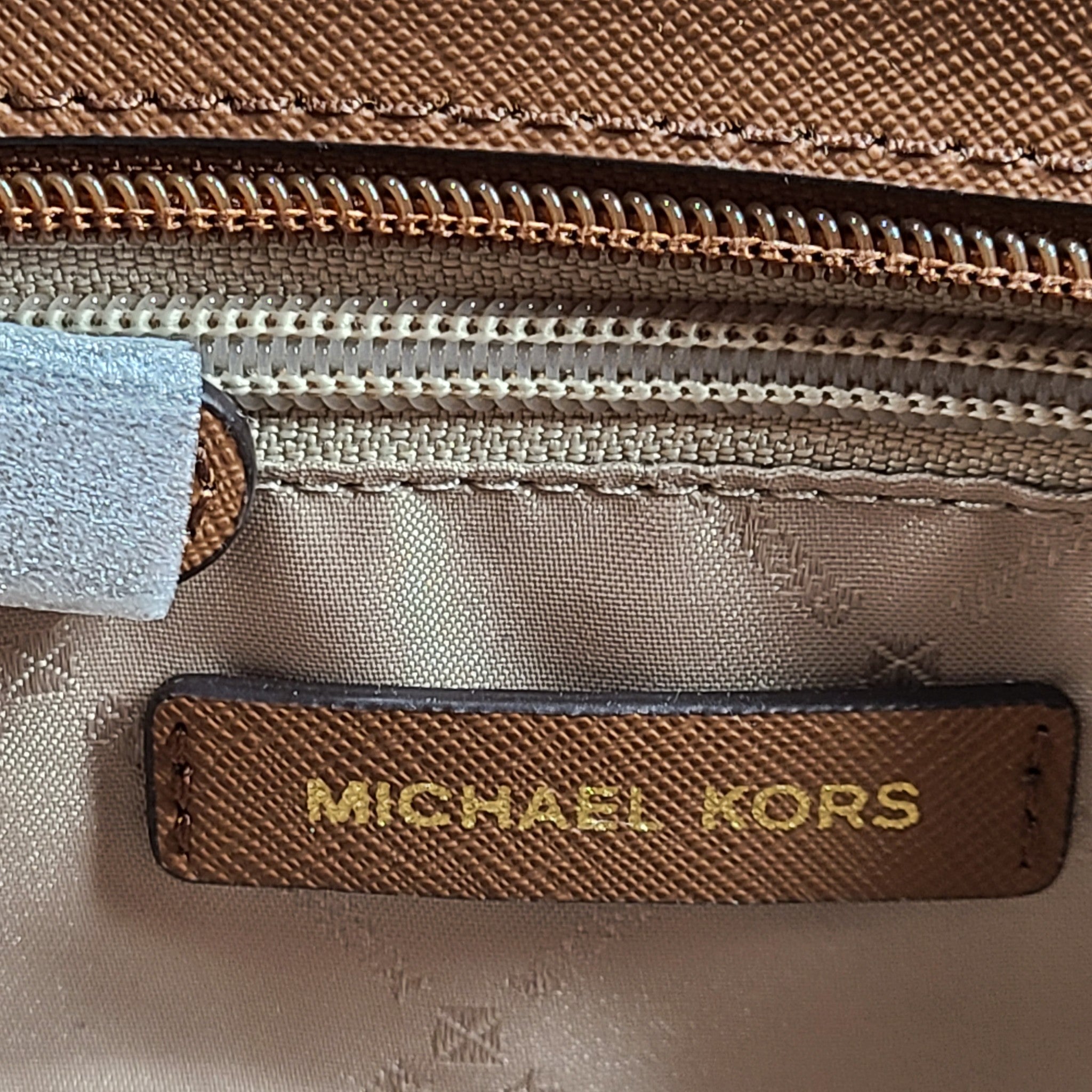 Michael Kors Jet Set Travel Extra-Small Logo Top-Zip Tote Crossbody Bag Beige