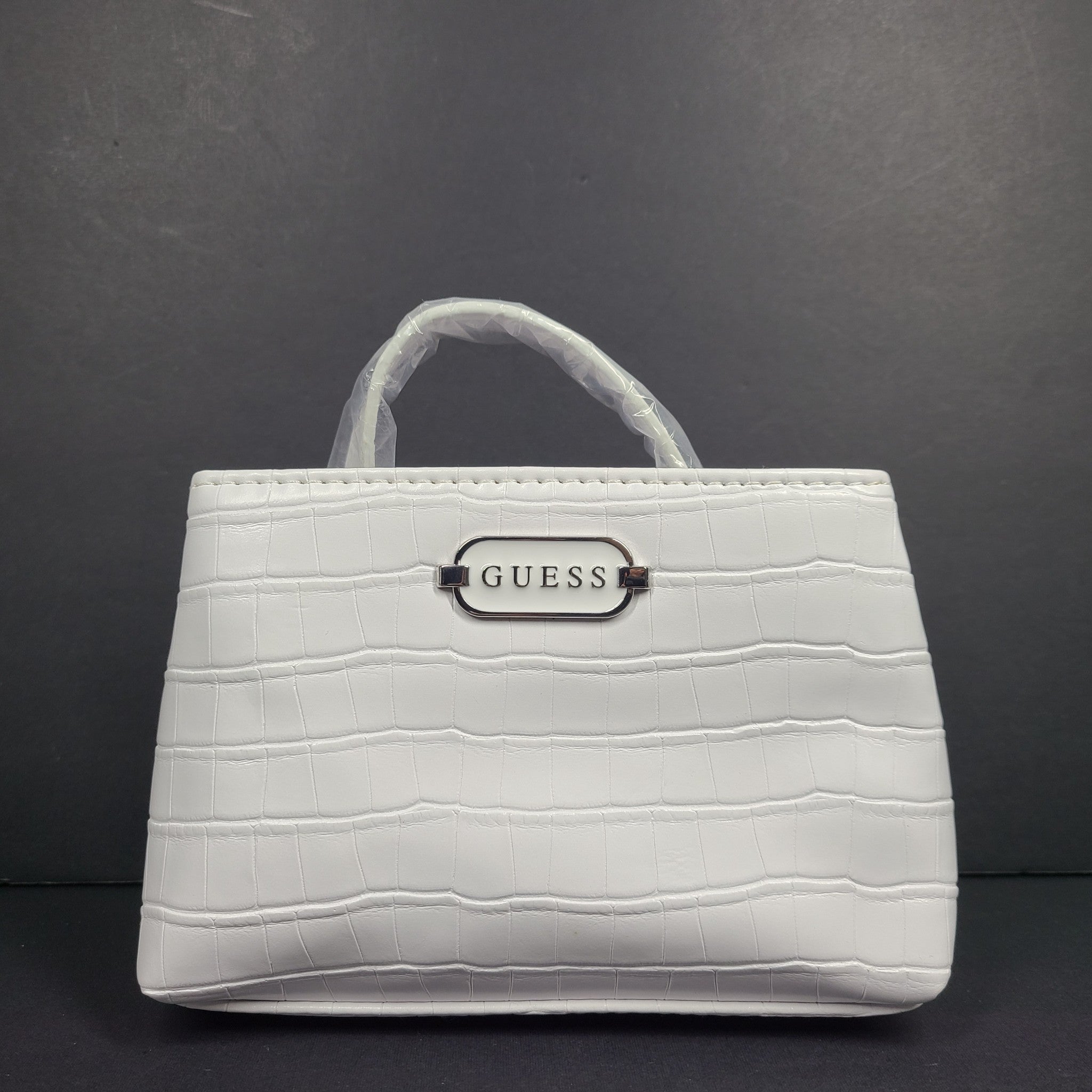 GUESS Zoe Micro Satchel Bag Chain Crossbody Strap DX22137 White