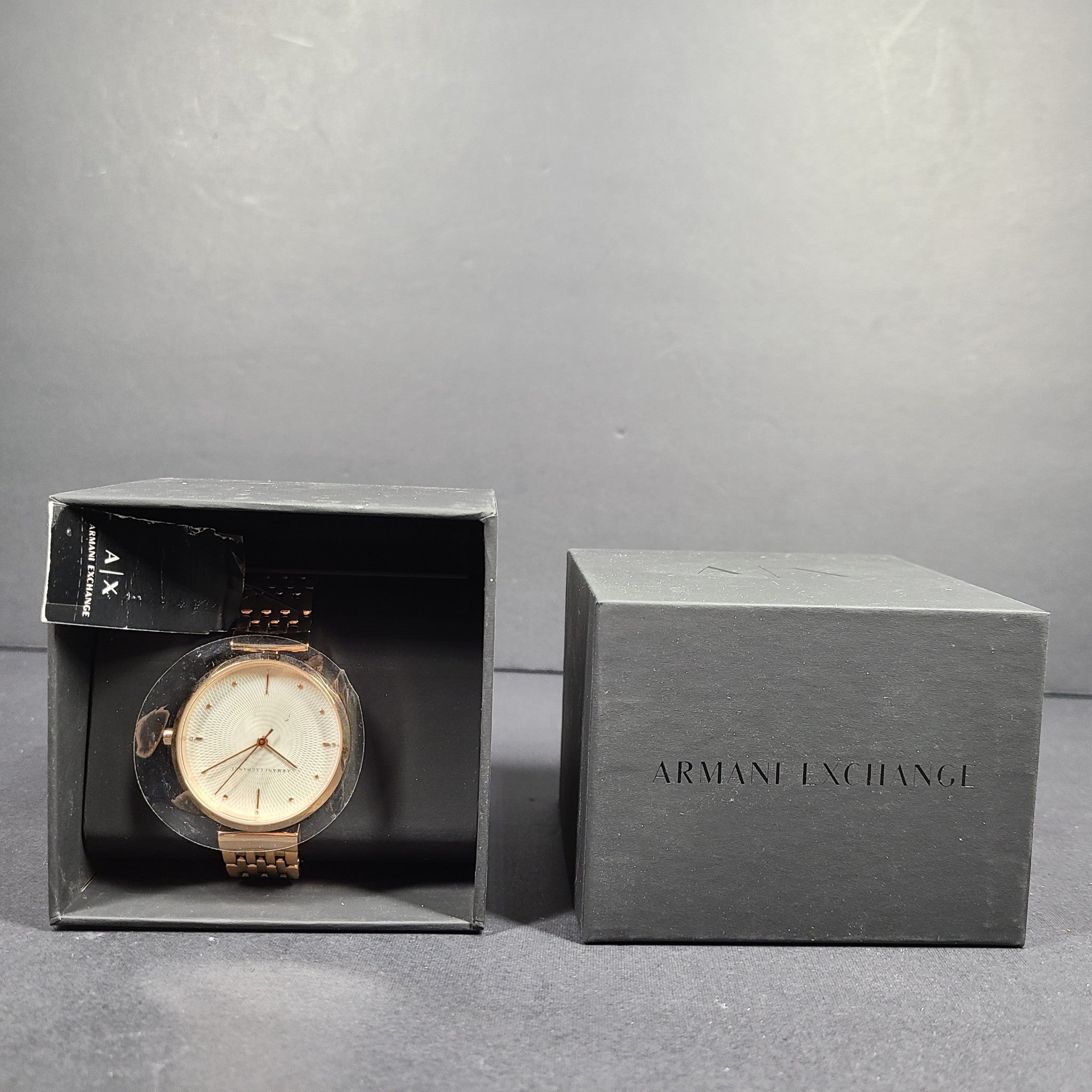 Armani Exchange Women's Zoe Analog Silver Dial Stainless Steel Watch AX5901I NIB