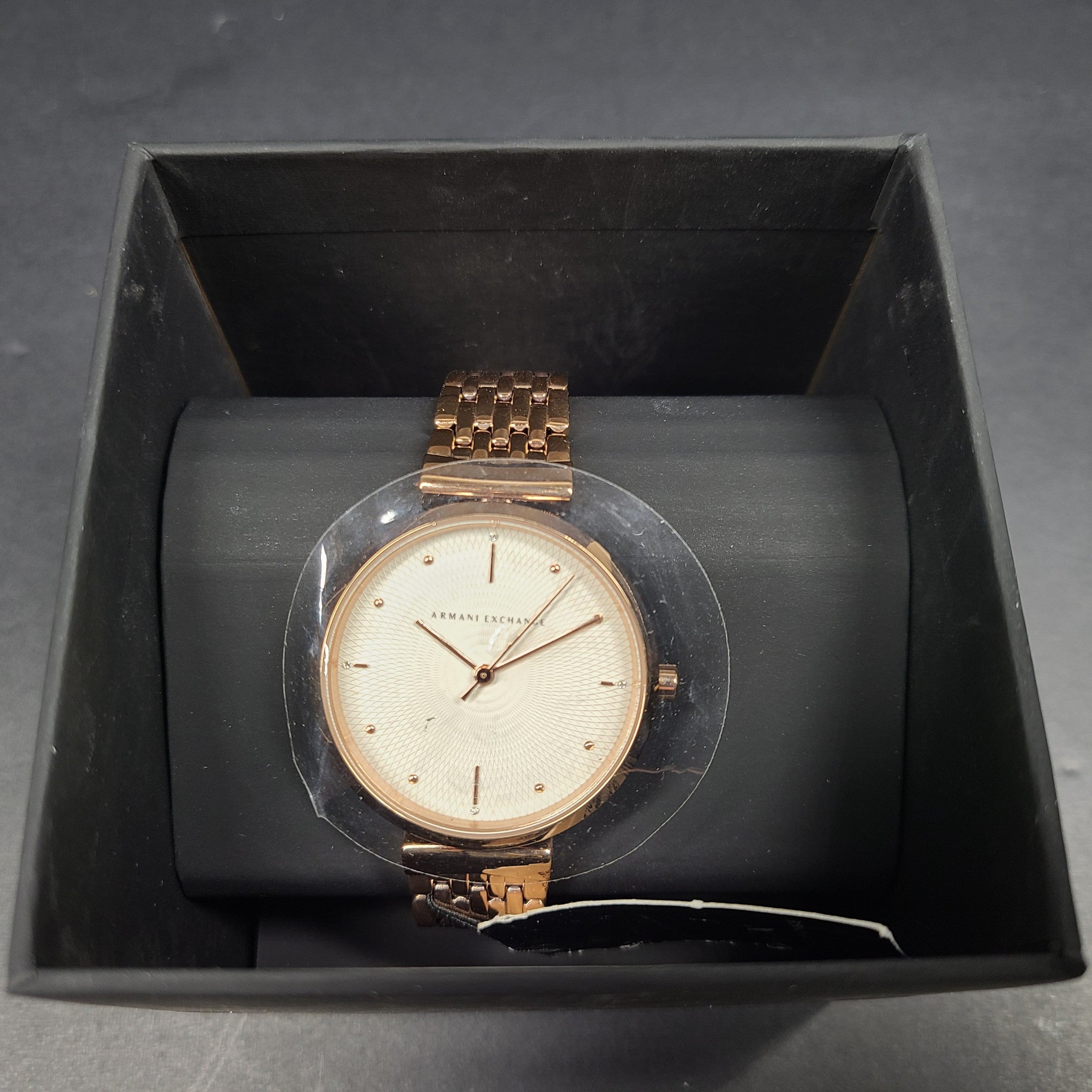 Armani Exchange Women's Zoe Analog Silver Dial Stainless Steel Watch AX5901I NIB