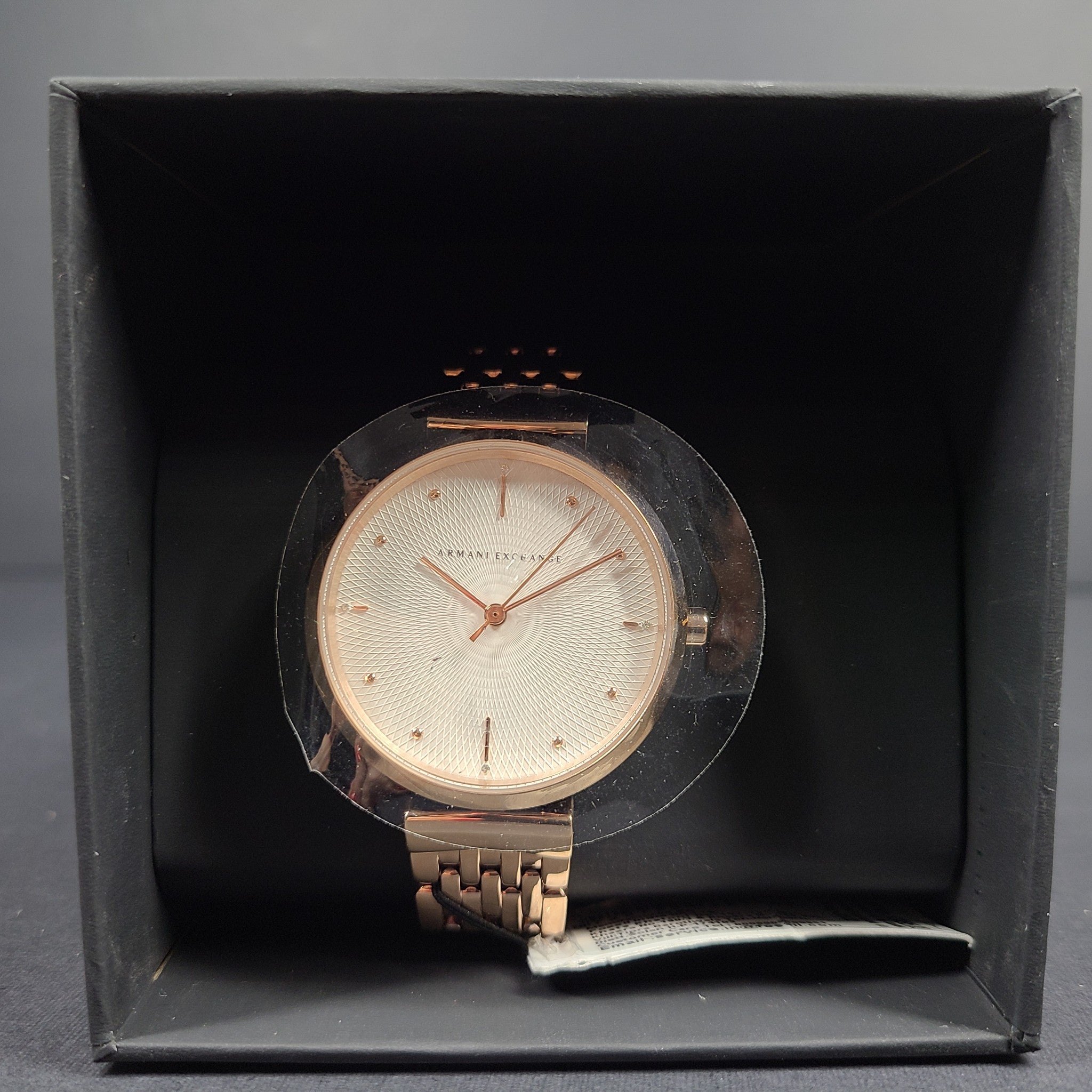 Armani Exchange Women's Zoe Analog Silver Dial Stainless Steel Watch AX5901I NIB