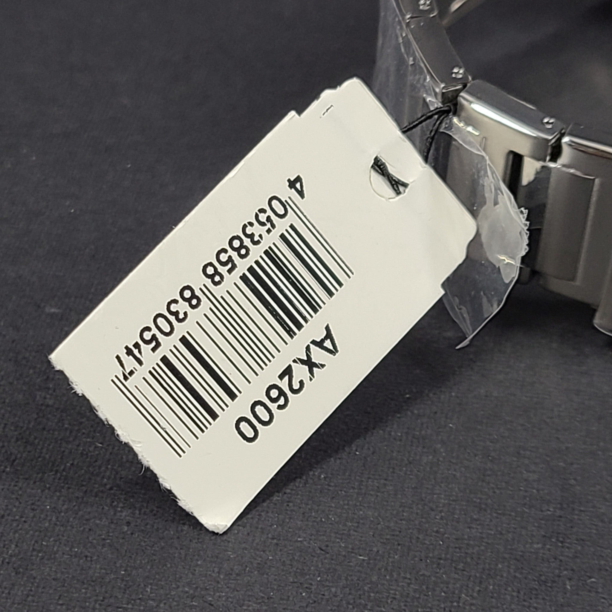 Armani Exchange Chronograph Steel Watch 44 mm Silver Tone Black Dial AX2600 NIB