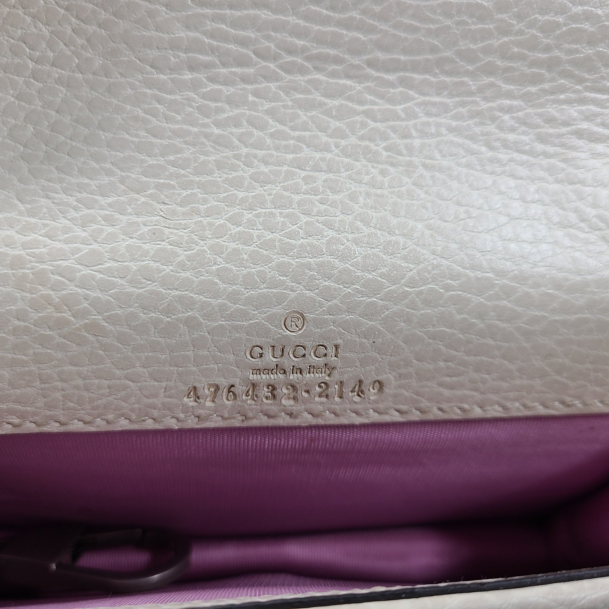 Gucci Super Mini Dionysus Chain Wallet Crossbody Flap Bag 476432 White Leather