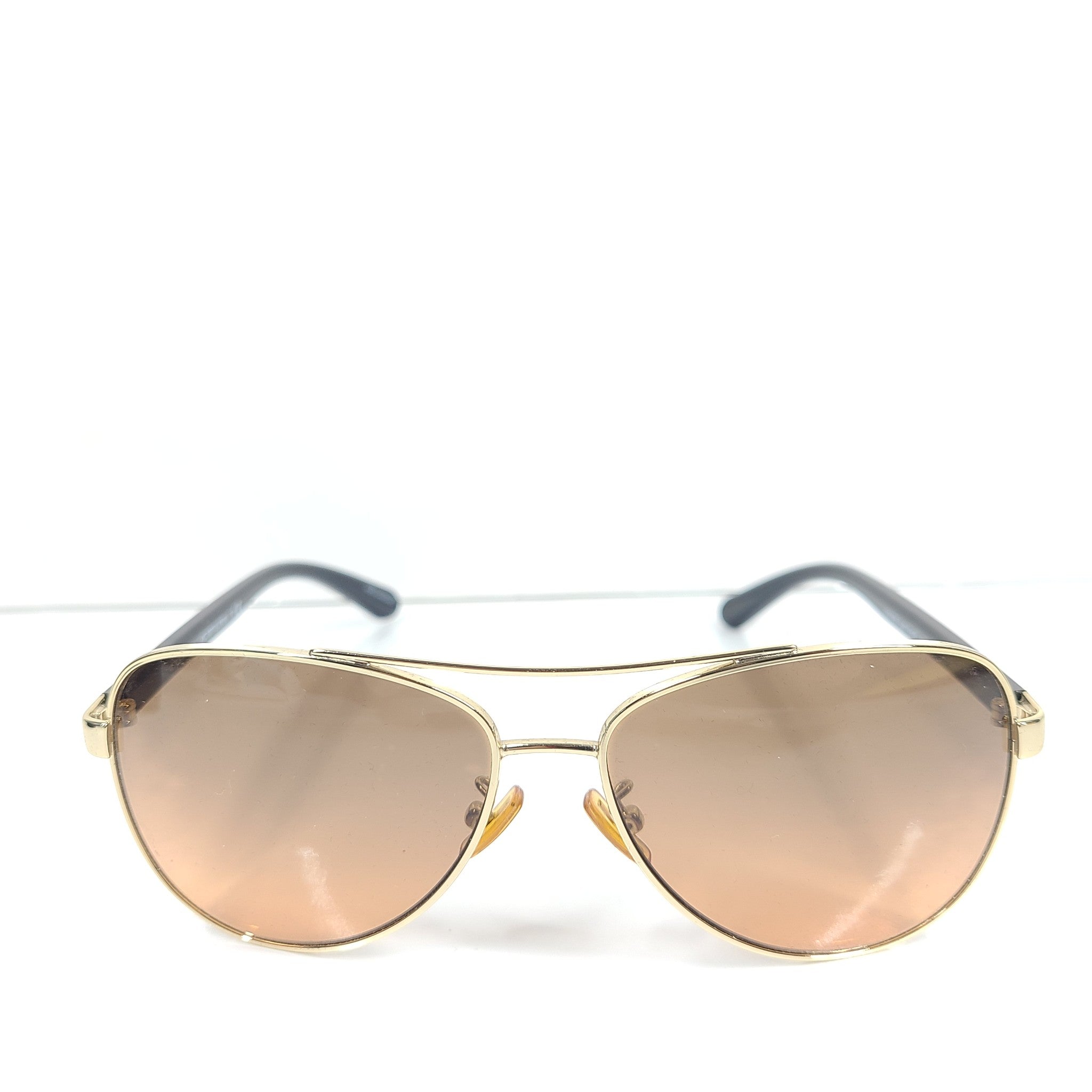 Coach HC7077 Aviator Sunglasses Grey Orange Gradient Lens 58 mm Gold Frame