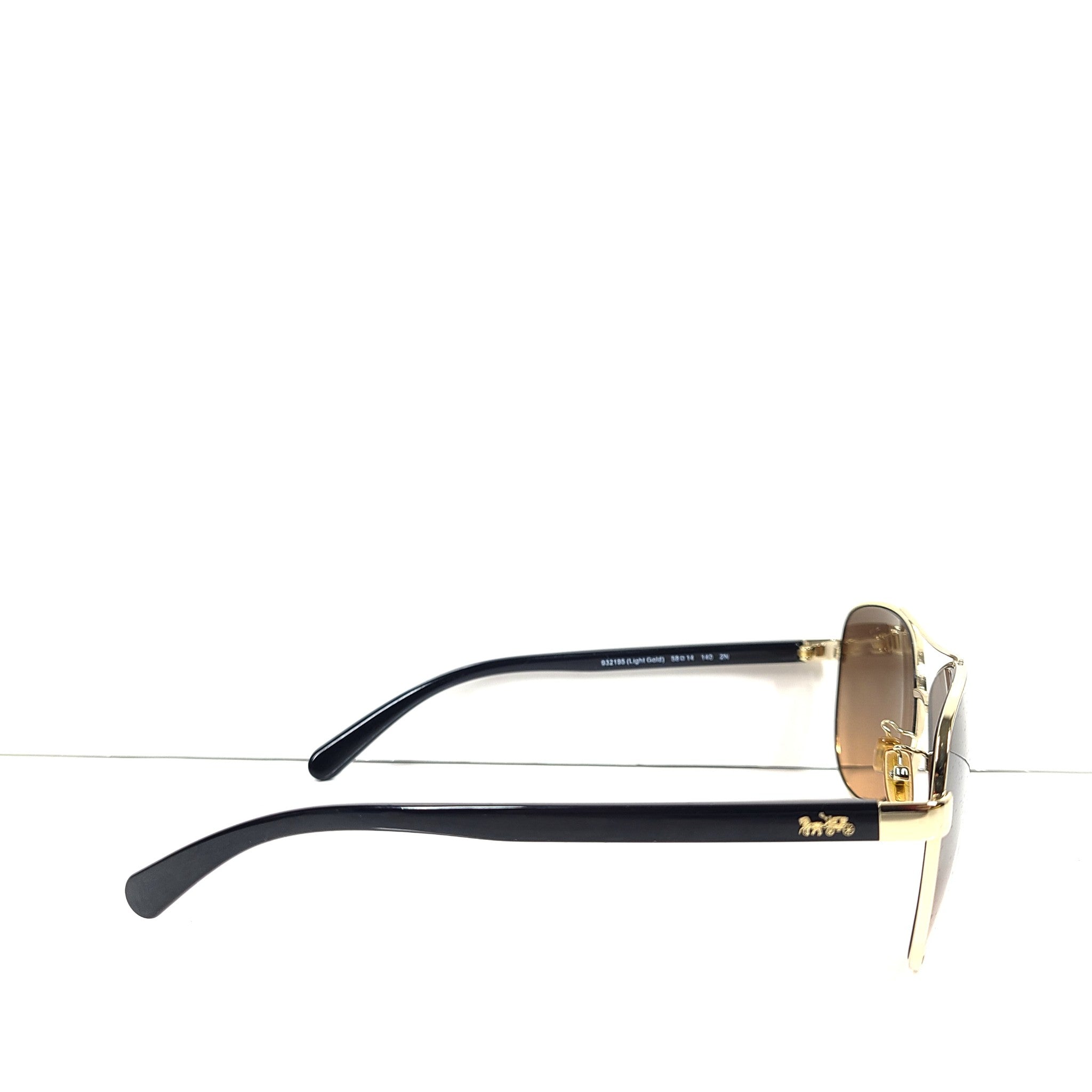 Coach HC7077 Aviator Sunglasses Grey Orange Gradient Lens 58 mm Gold Frame