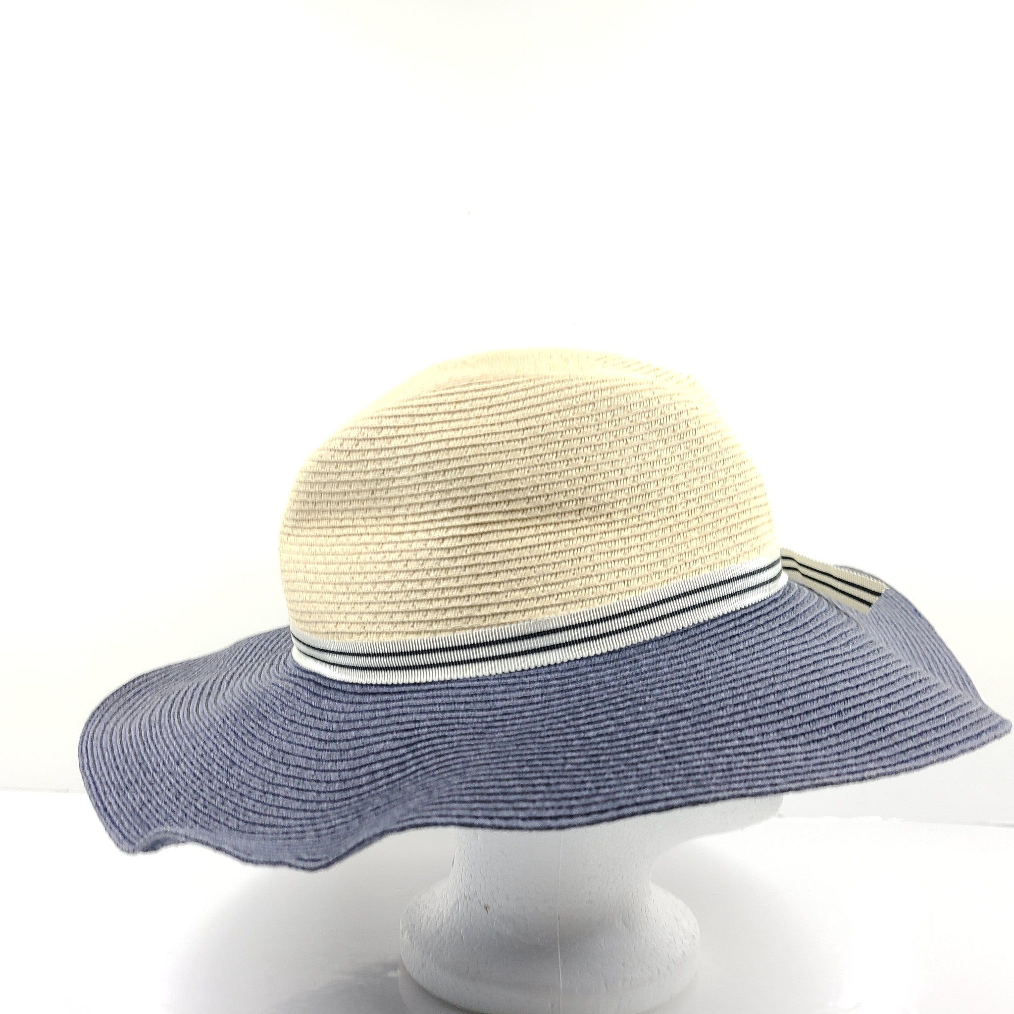 Tilley Natural / Blue TOYO Summer Hat With Hidden Pocket Fedora Hat Size S