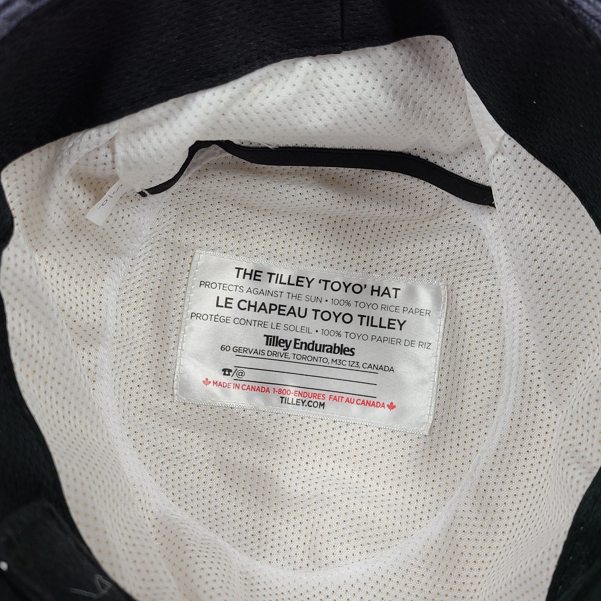 Tilley Natural / Blue TOYO Summer Hat With Hidden Pocket Fedora Hat Size S
