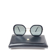 Jimmy Fairly C121-BCK Square Sunglasses UVA UVB Black Gold-Tone 53x21x142