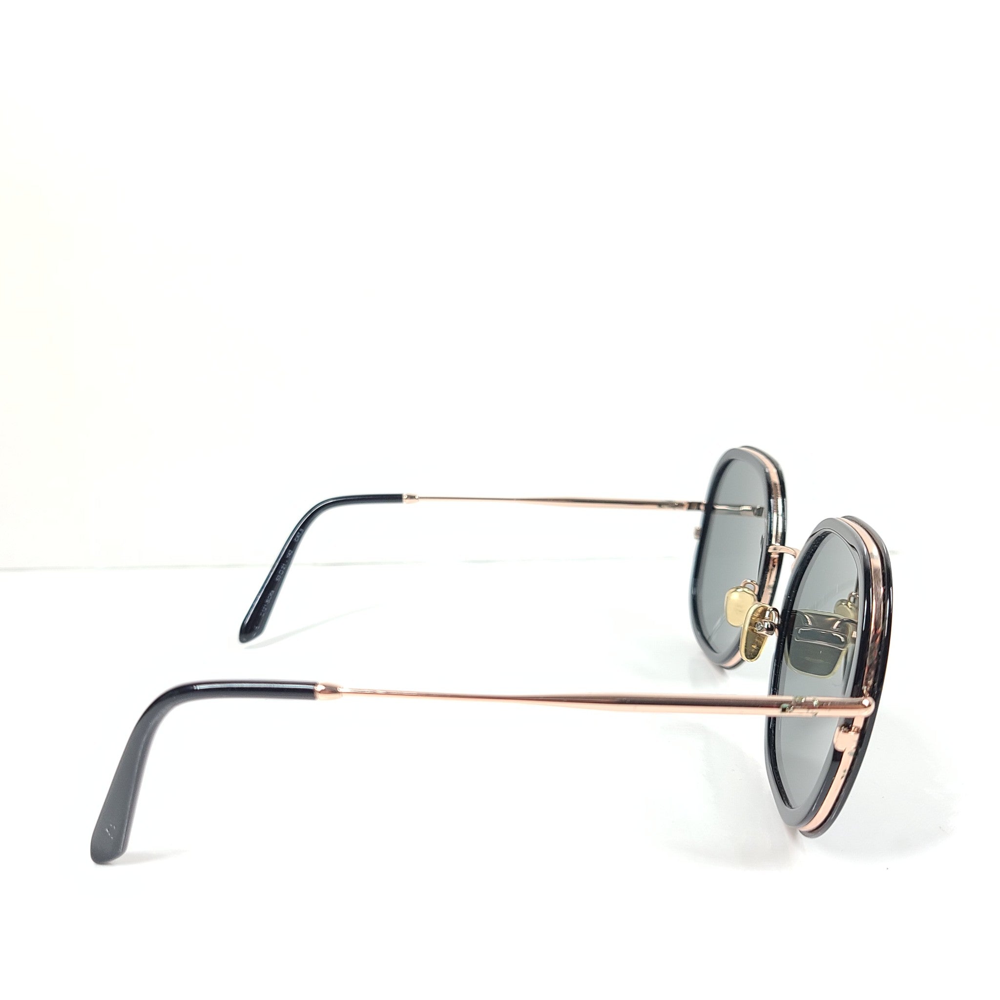 Jimmy Fairly C121-BCK Square Sunglasses UVA UVB Black Gold-Tone 53x21x142