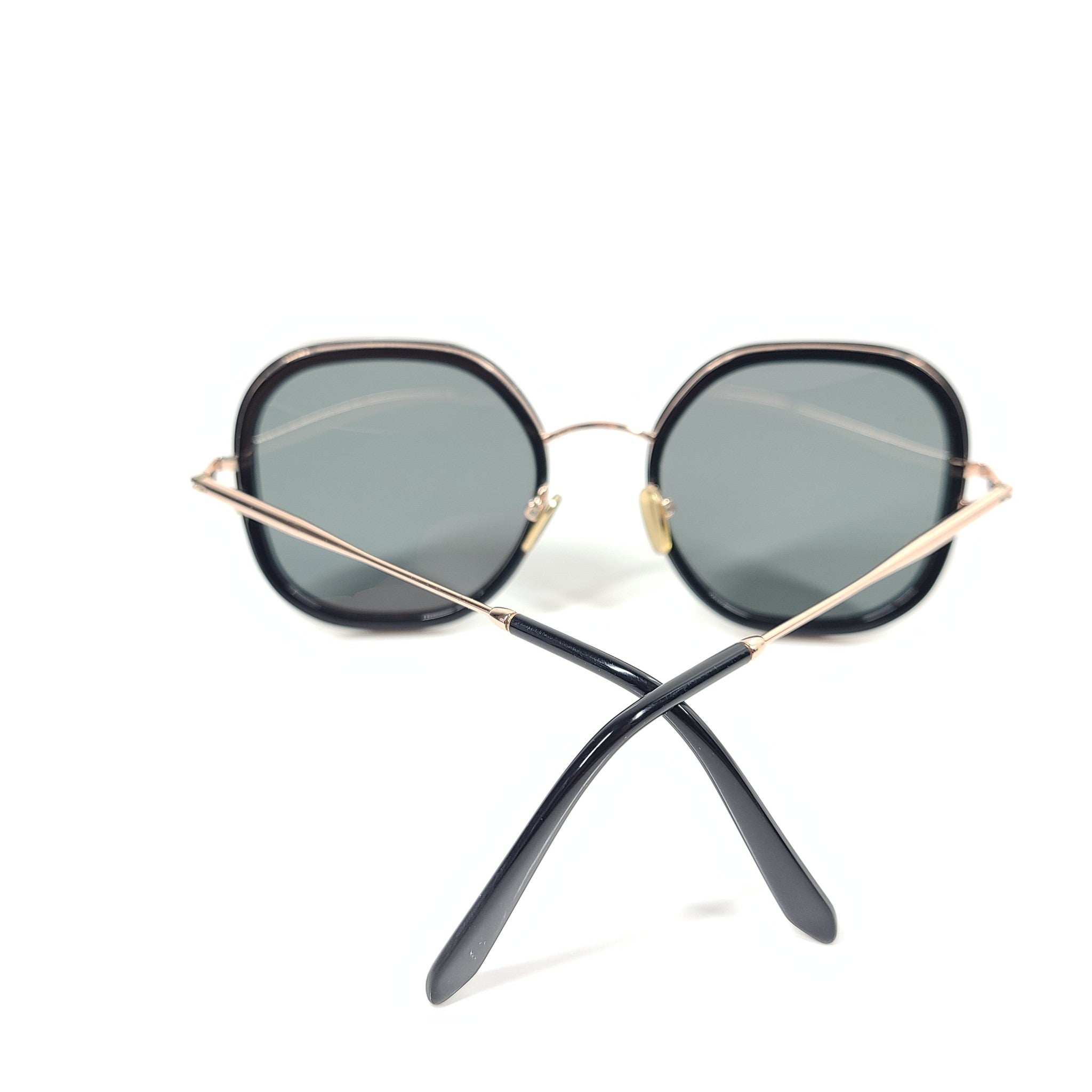 Jimmy Fairly C121-BCK Square Sunglasses UVA UVB Black Gold-Tone 53x21x142
