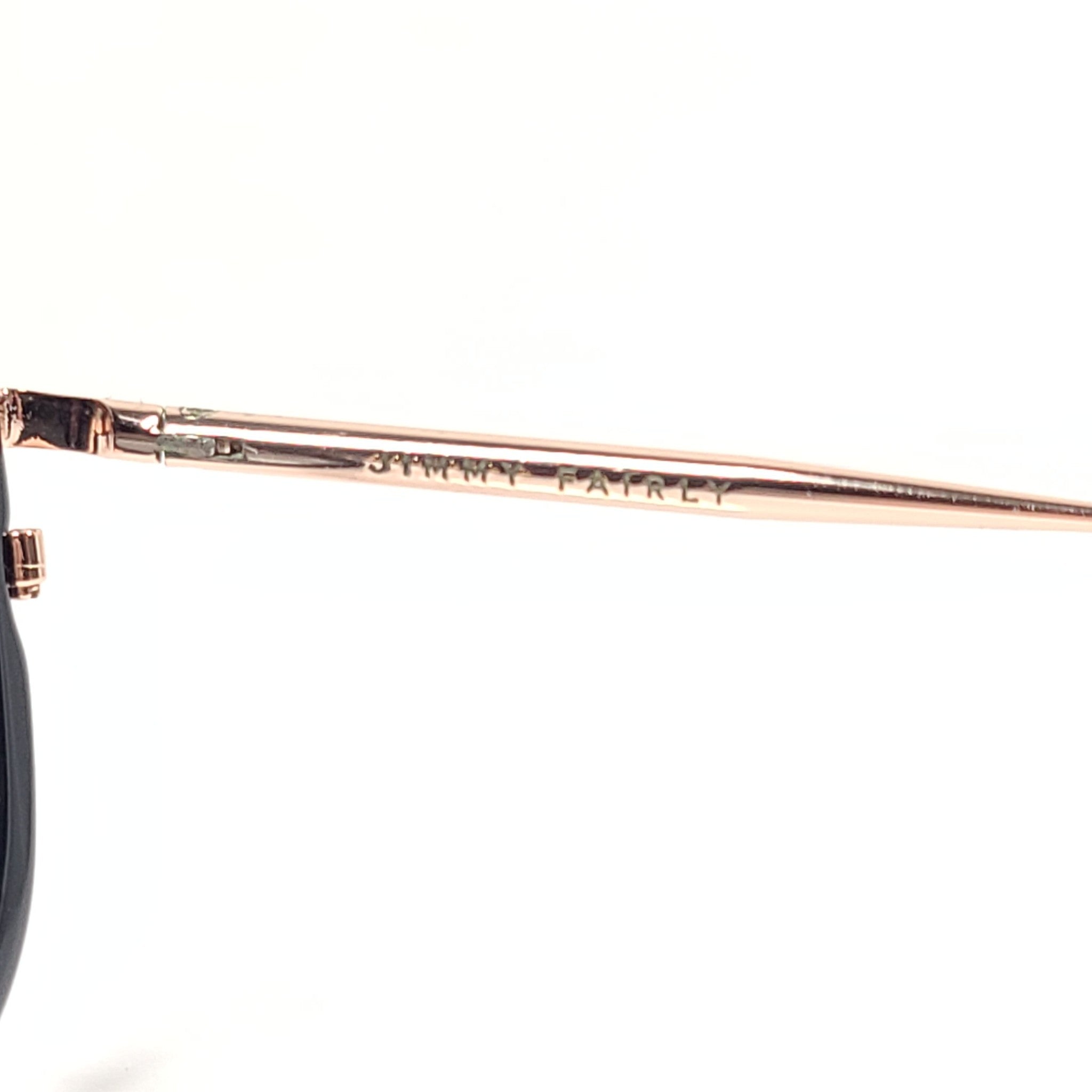 Jimmy Fairly C121-BCK Square Sunglasses UVA UVB Black Gold-Tone 53x21x142