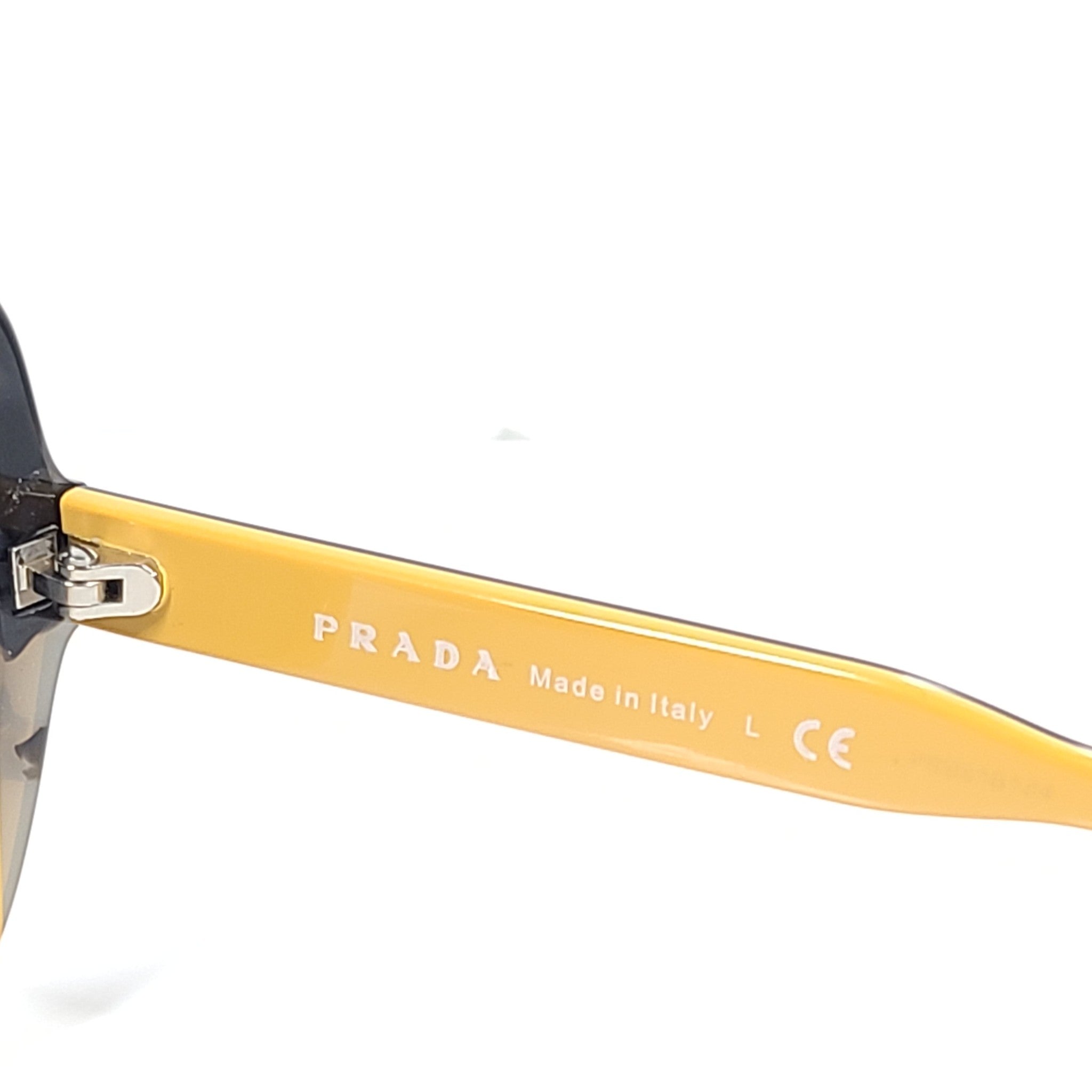 Prada Round Sunglasses SPR 16U Black Tortoise Shell 54-21 140 Large Full Frame
