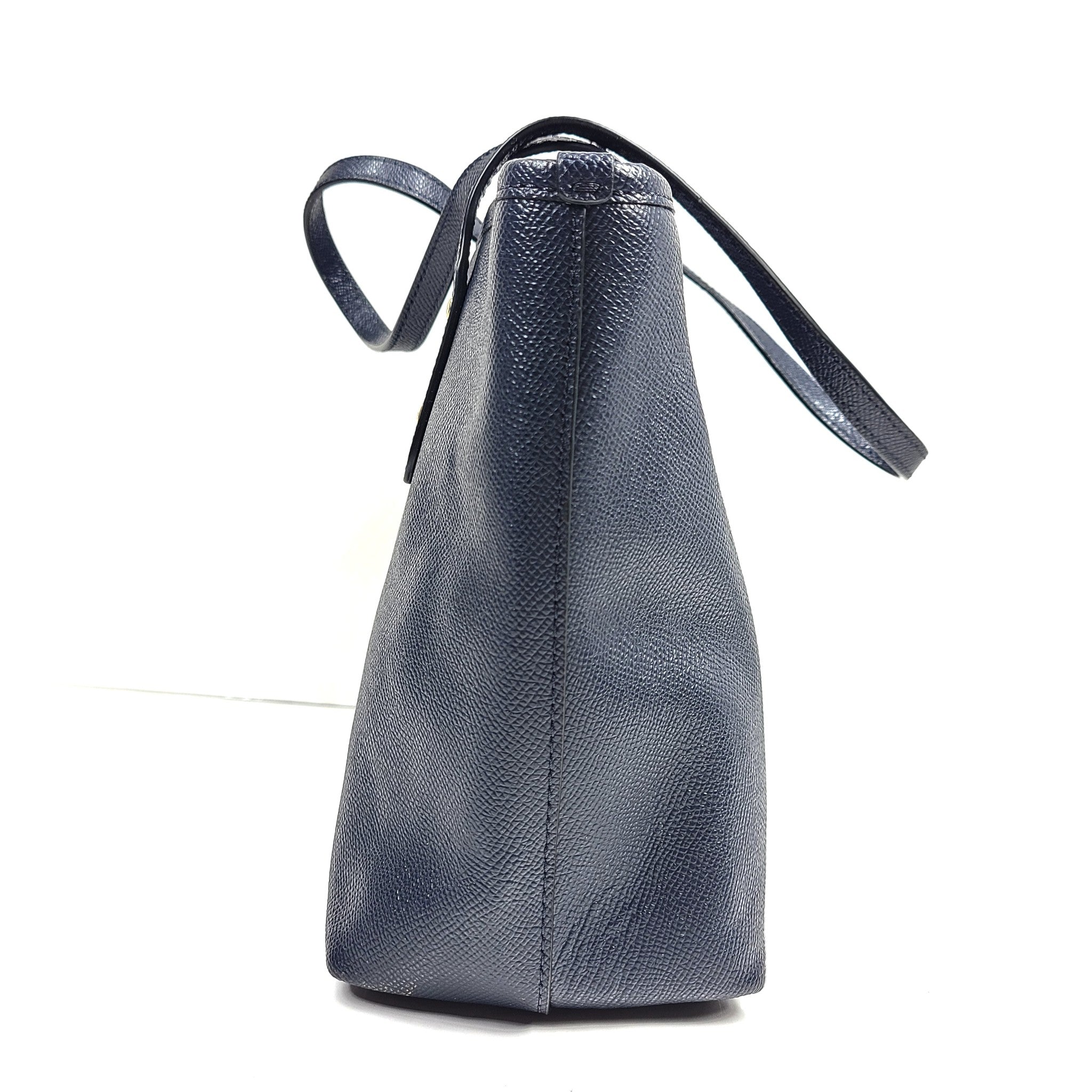 Coach Mini City Zip Tote Leather Purse Shoulder Bag 22967 Dark Blue