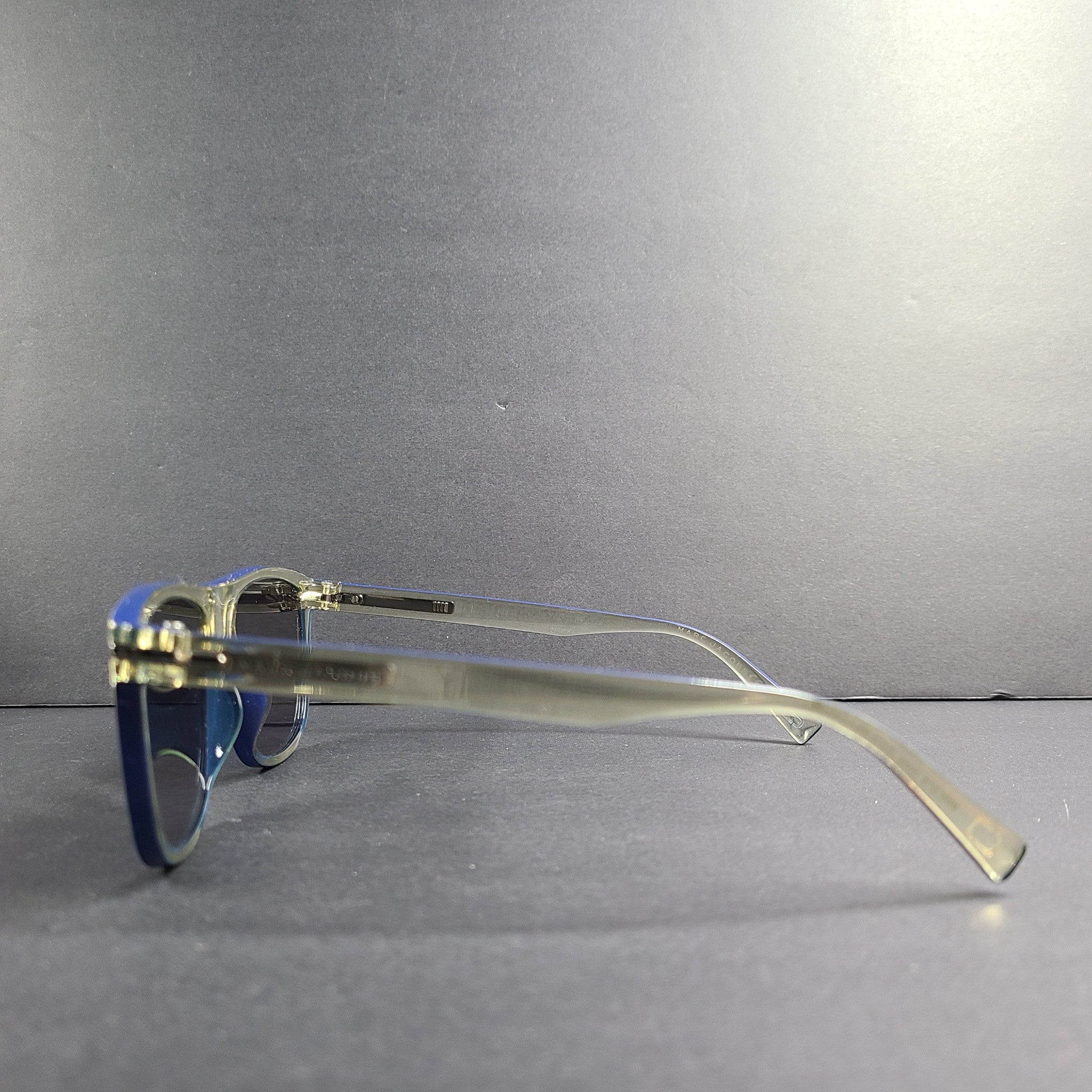 Marc Jacobs MARC221/S QM496 Rectangle Sunglasses Crystal Blue Mirror Shaded