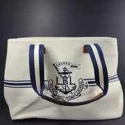 Ralph Lauren Anchor Huntley Market Tote Shopping Bag Handbag Shopper White NEW