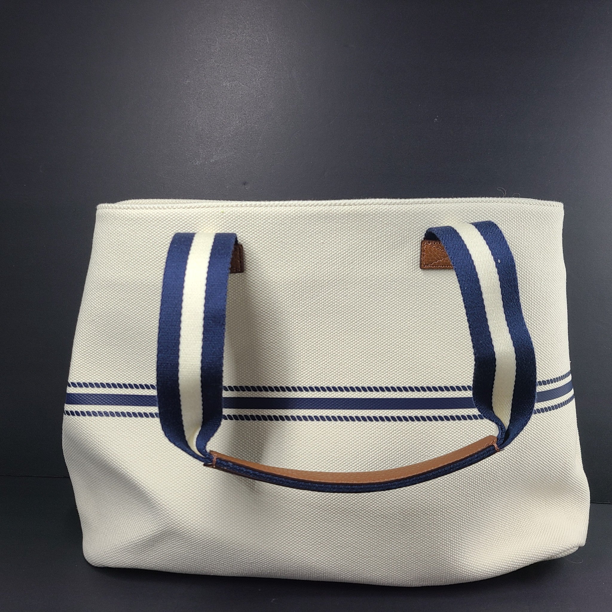 Ralph Lauren Anchor Huntley Market Tote Shopping Bag Handbag Shopper White NEW