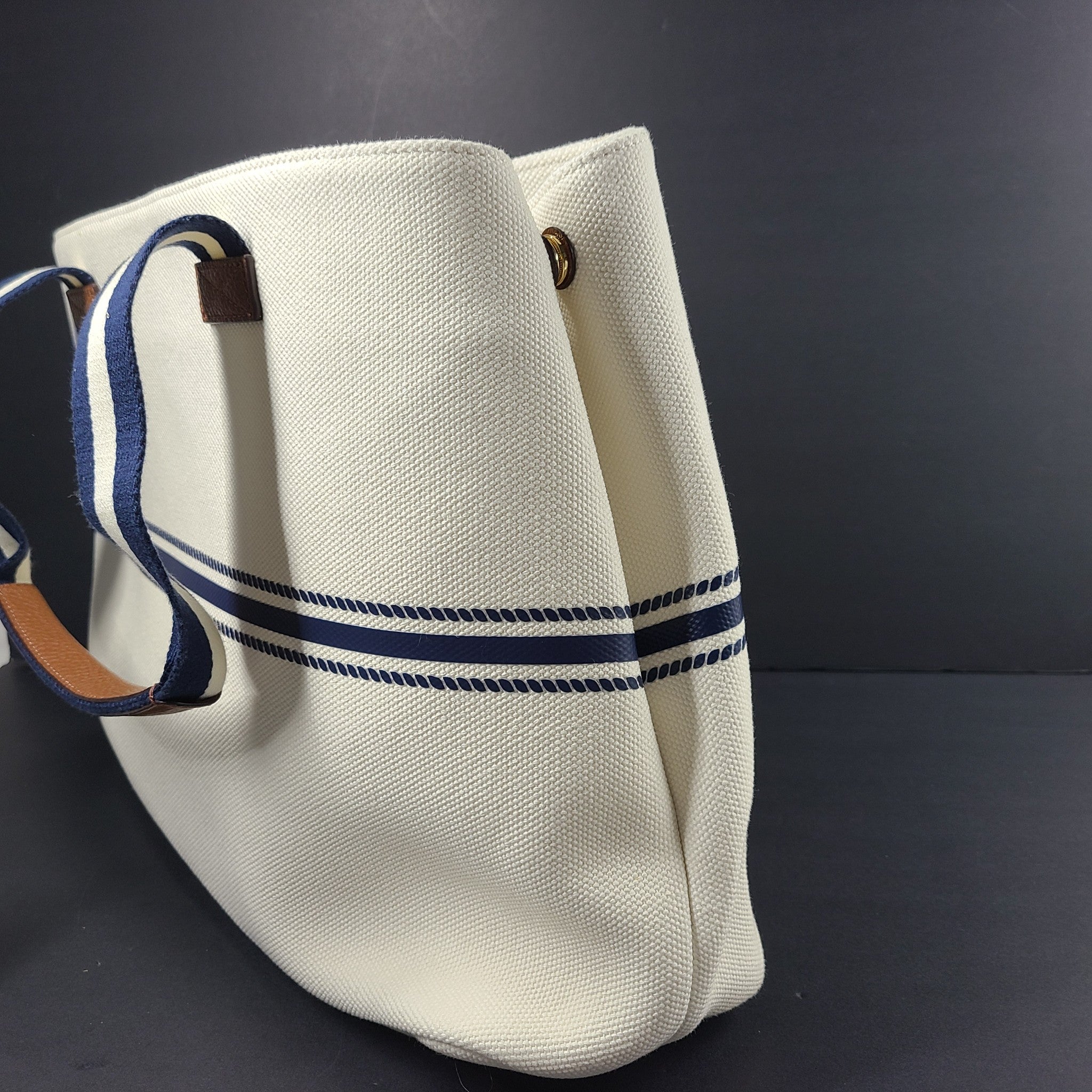 Ralph Lauren Anchor Huntley Market Tote Shopping Bag Handbag Shopper White NEW