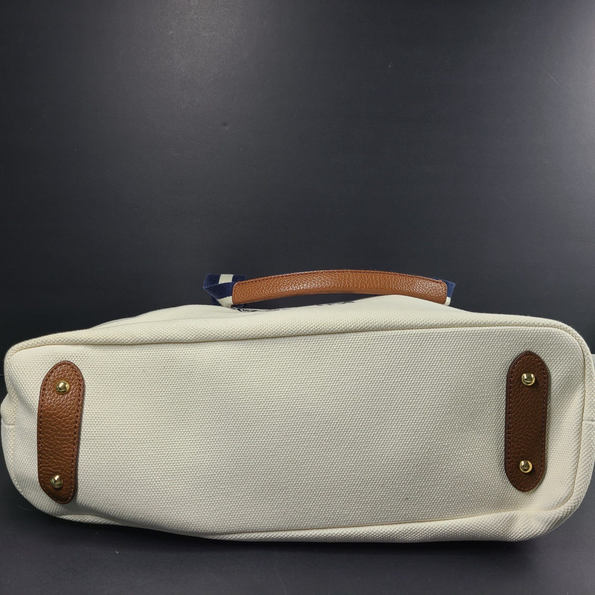 Ralph Lauren Anchor Huntley Market Tote Shopping Bag Handbag Shopper White NEW