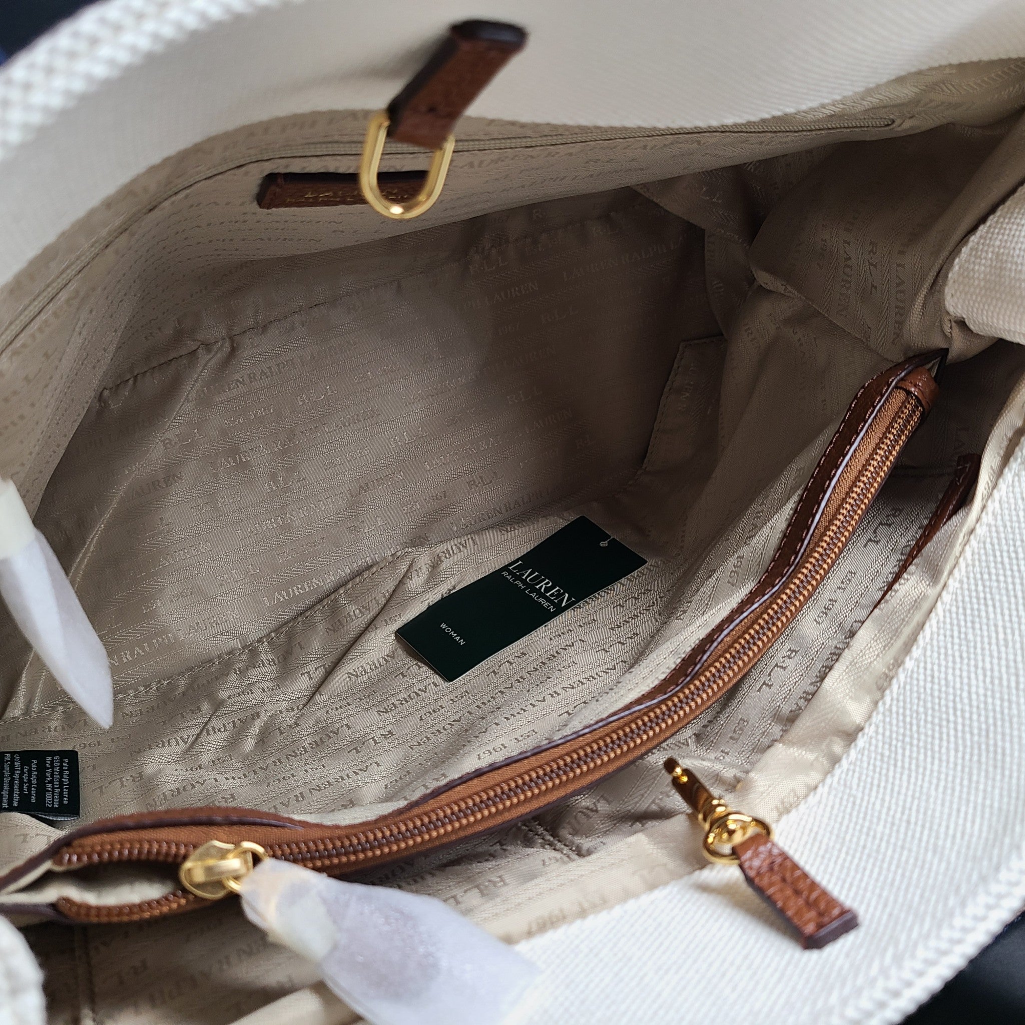 Ralph Lauren Anchor Huntley Market Tote Shopping Bag Handbag Shopper White NEW