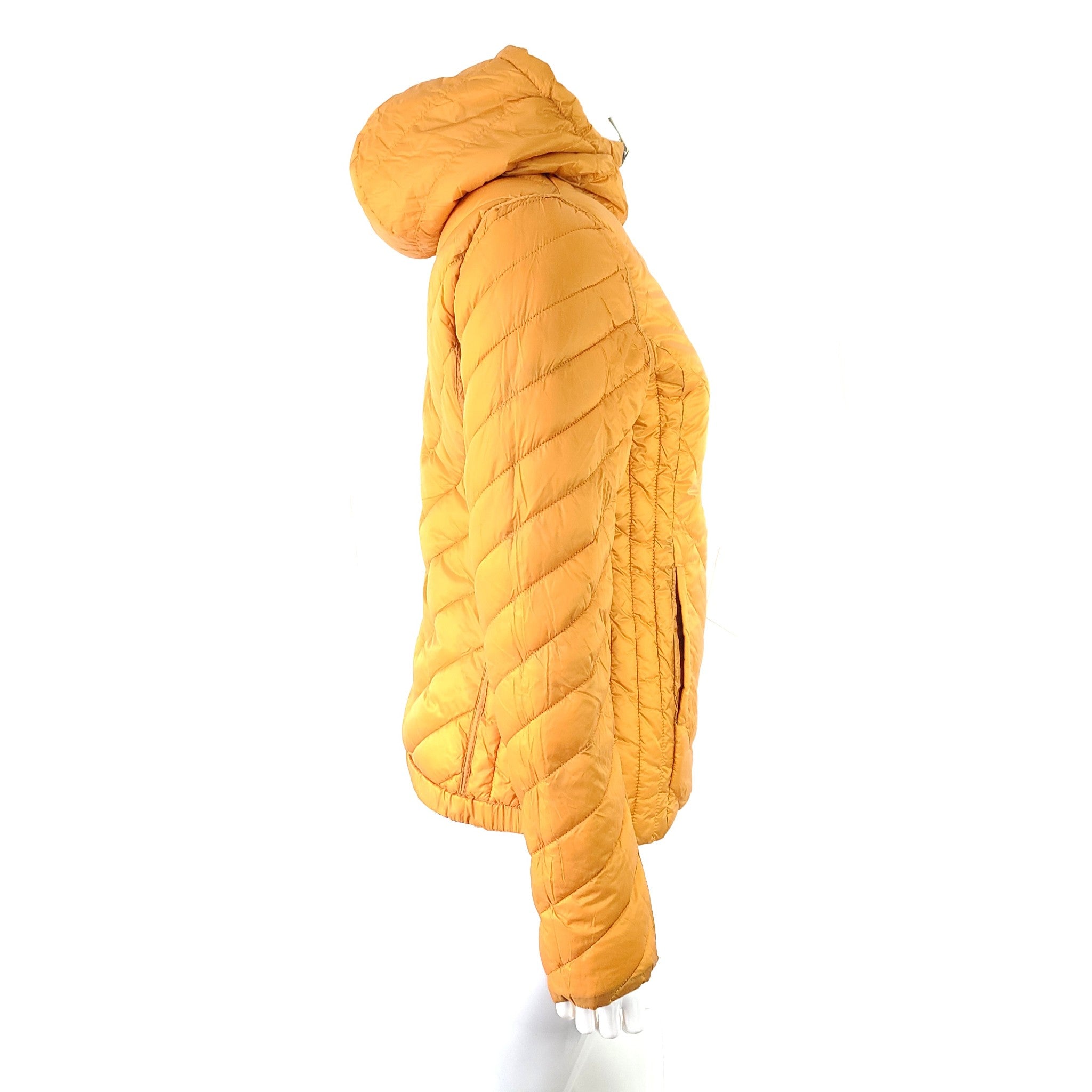 Michael Kors Packable Reversible Jacket Coat Quilted Logo Brown / Orange Sz S