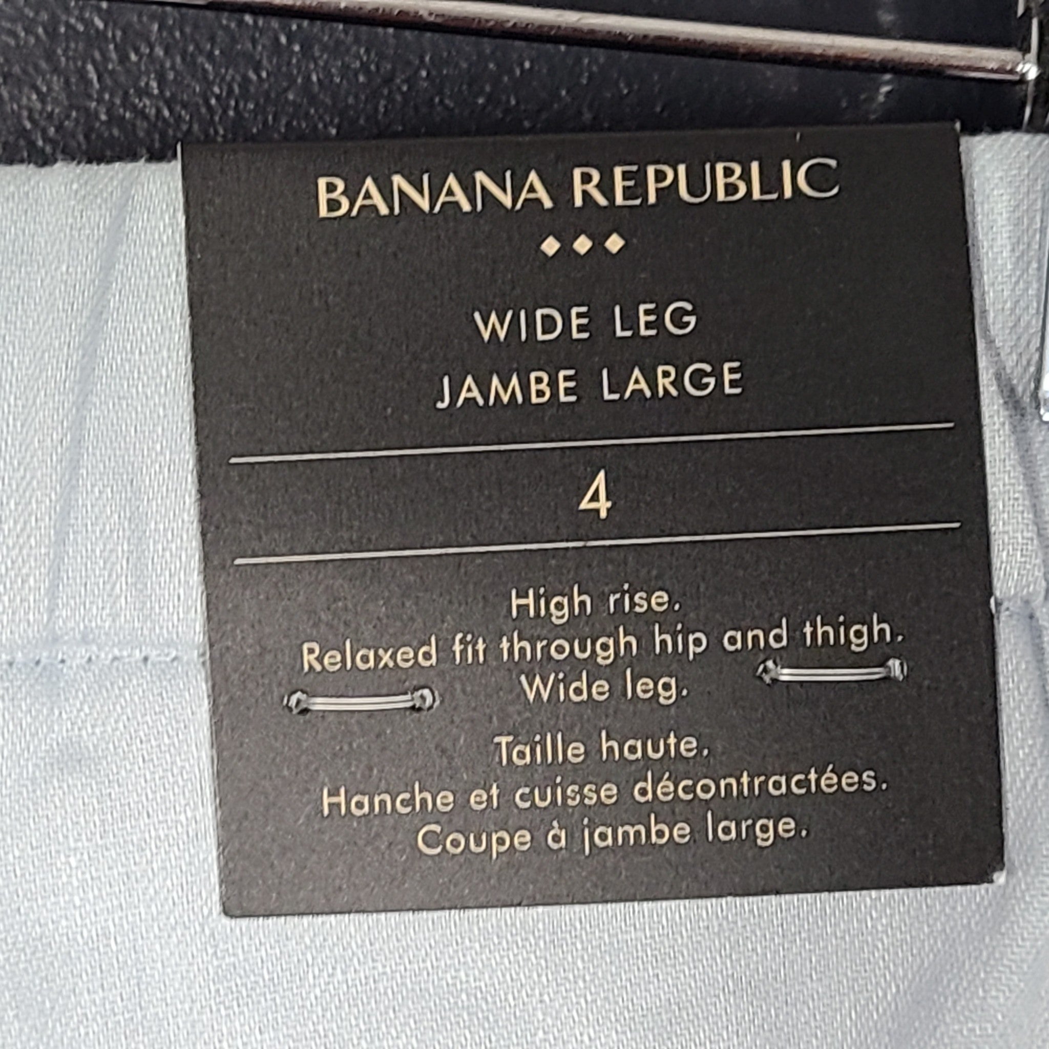 Banana Republic Women's Linen-Cotton Wide-Leg Hight Rise Pant Light Blue Sz 4