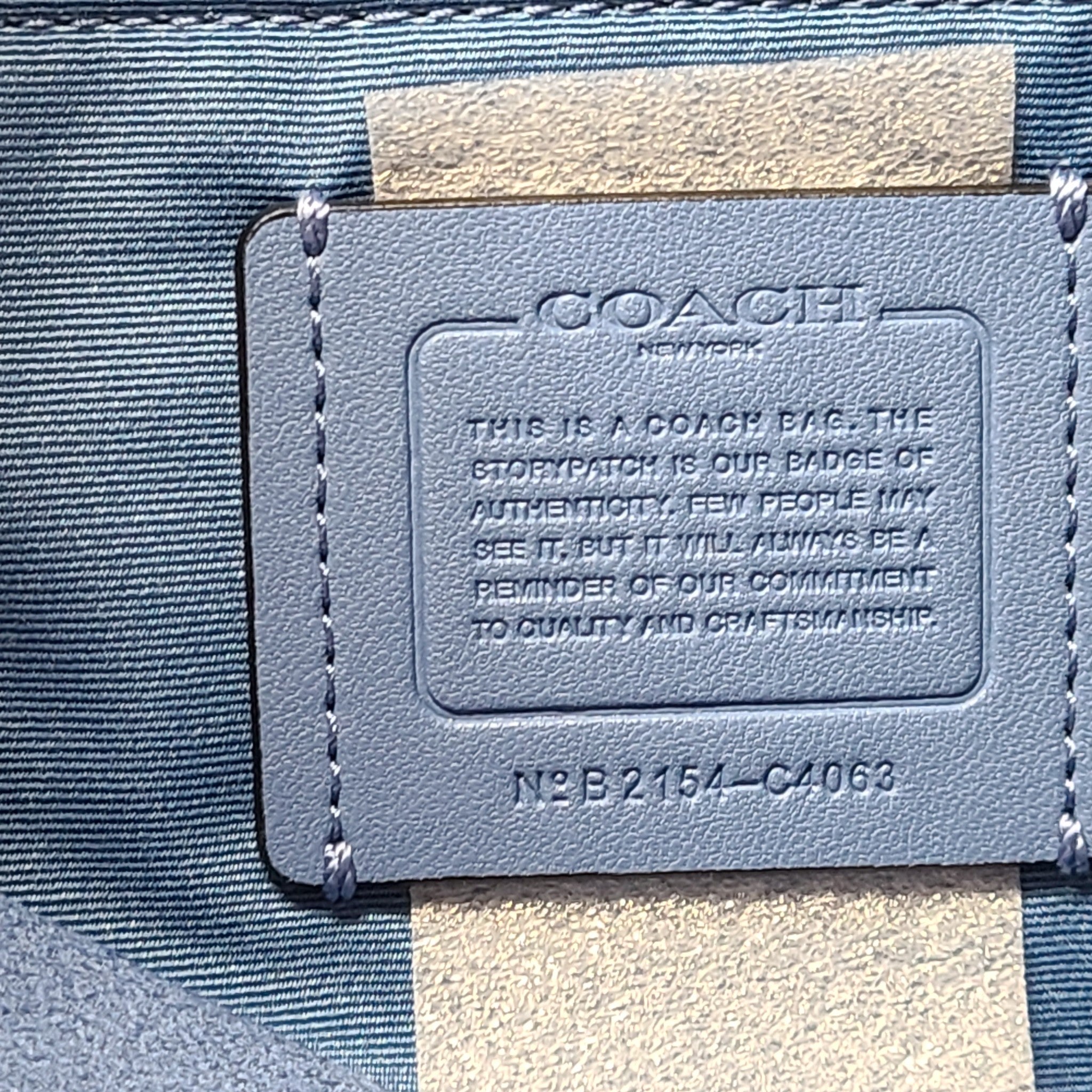 Coach Tote With Horse And Carriage Leather Shoulder Bag C4063 Dark Blue NEW