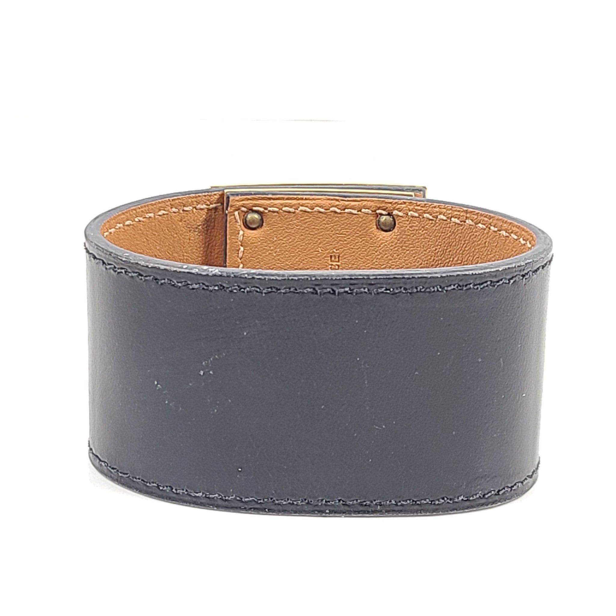 Hermes Kelly Dog Bracelet Gold Black Sz T1 XS 100% Authentic