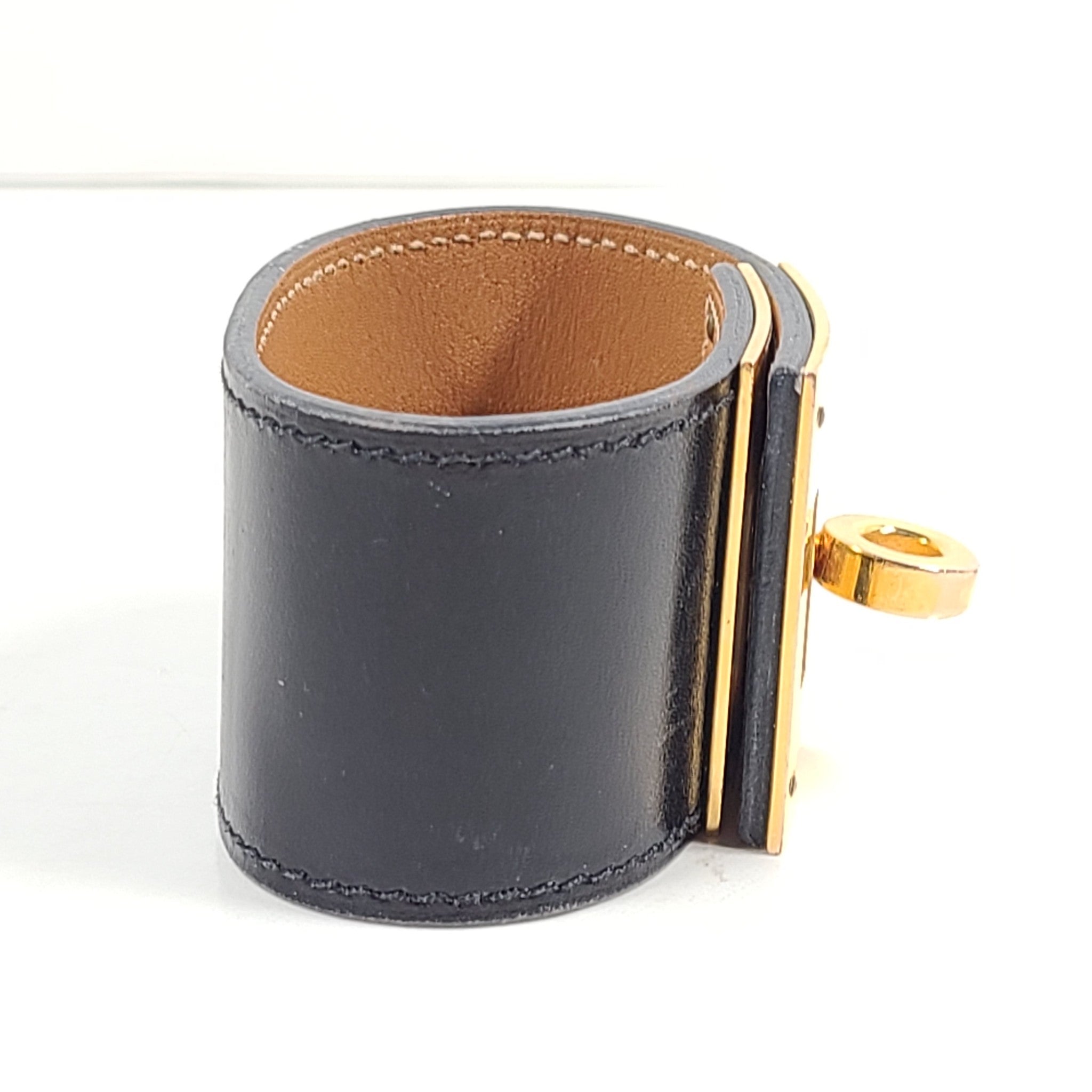 Hermes Kelly Dog Bracelet Gold Black Sz T1 XS 100% Authentic