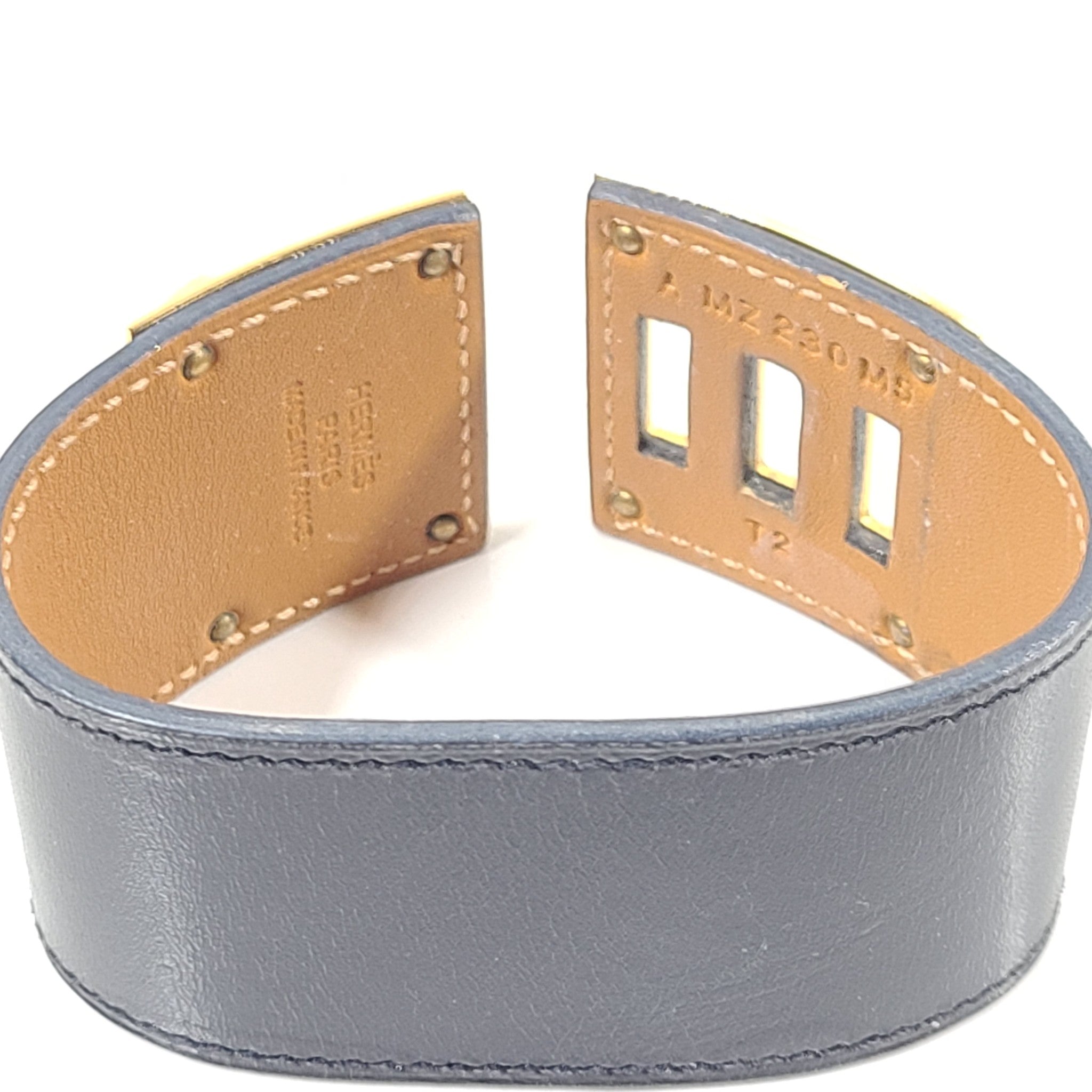 Hermes Kelly Dog Bracelet Gold Black Sz T1 XS 100% Authentic