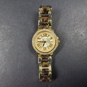 Michael Kors Petite Camille Embellished Tortoise Acetate Gold-Tone Watch MK4291