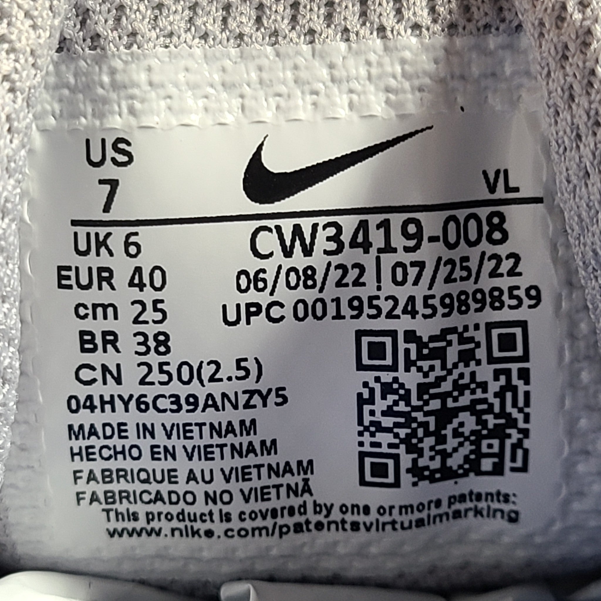 Nike Men's Air Zoom Winflo 8 'Platinum Tint Black' CW3419-008 Running Shoes Sz 7