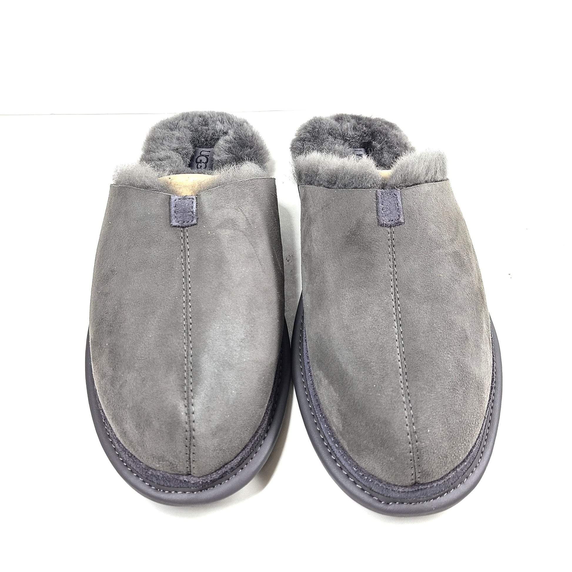 UGG Men's Hyde Sheepskin Lined Suede Upper Slipper Foam Footgbed Gray Sz 11