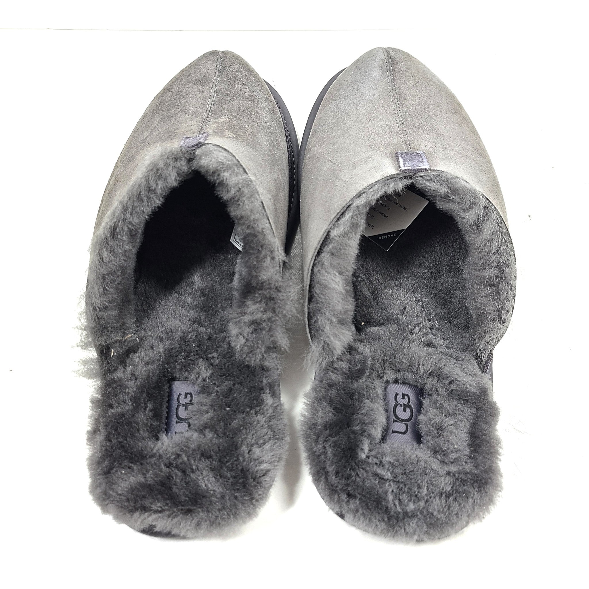 UGG Men's Hyde Sheepskin Lined Suede Upper Slipper Foam Footgbed Gray Sz 11